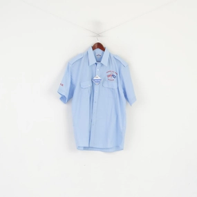 Adjustable Cuffs mix and match New CKL Pilot Shirt Men 16.5 42 XL Casual Shirt Blue Rangers Glasgow Work Top