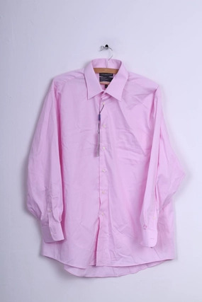 Matte Finish New Covington Mens L Casual Shirt Pink Cotton Classic Fit