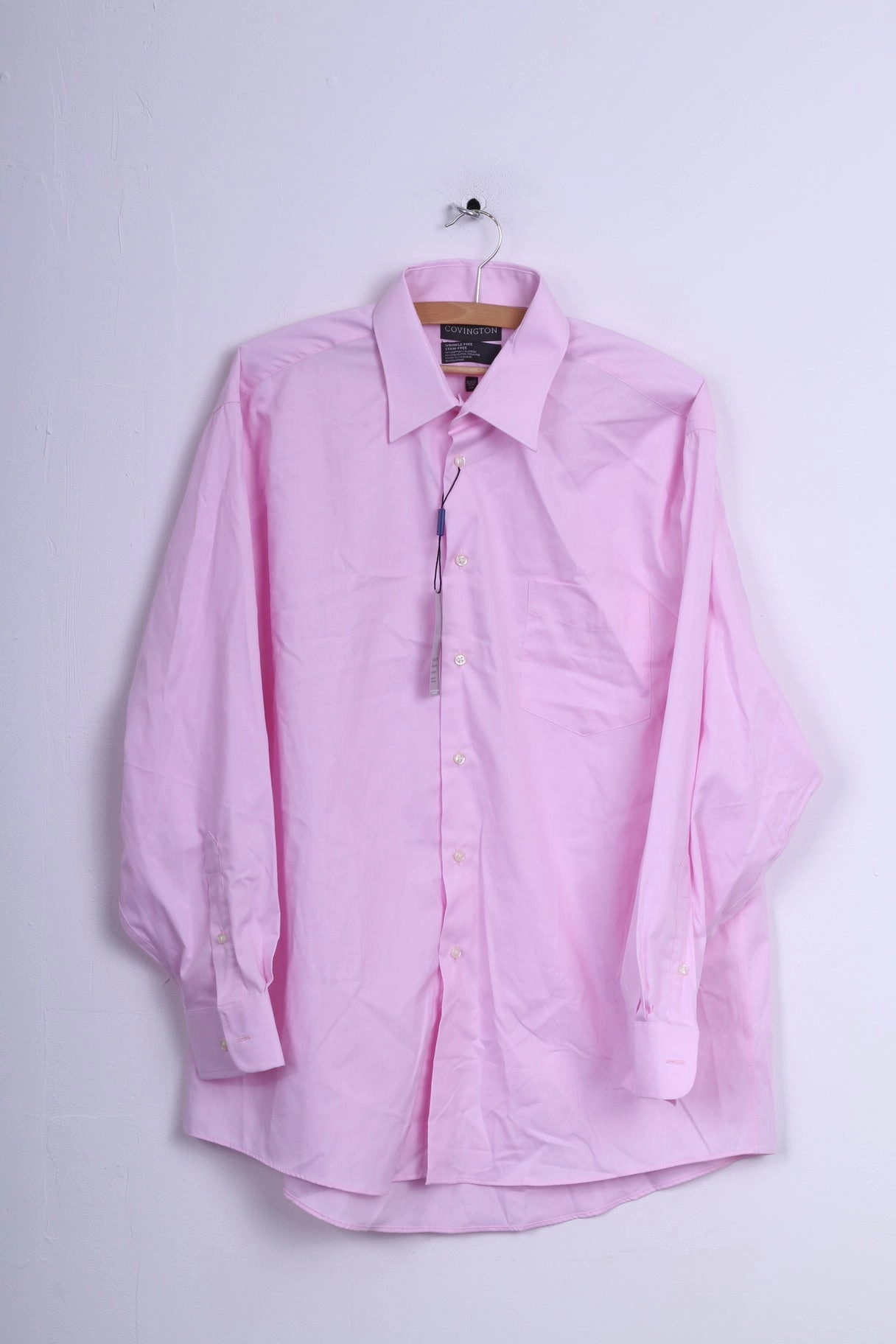 Matte Finish New Covington Mens L Casual Shirt Pink Cotton Classic Fit