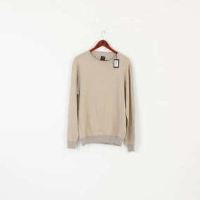 Windproof Jacket New Doppelganger Roma Men XXL (XL) Jumper Beige Gray Cotton Classic Stretch Sweater