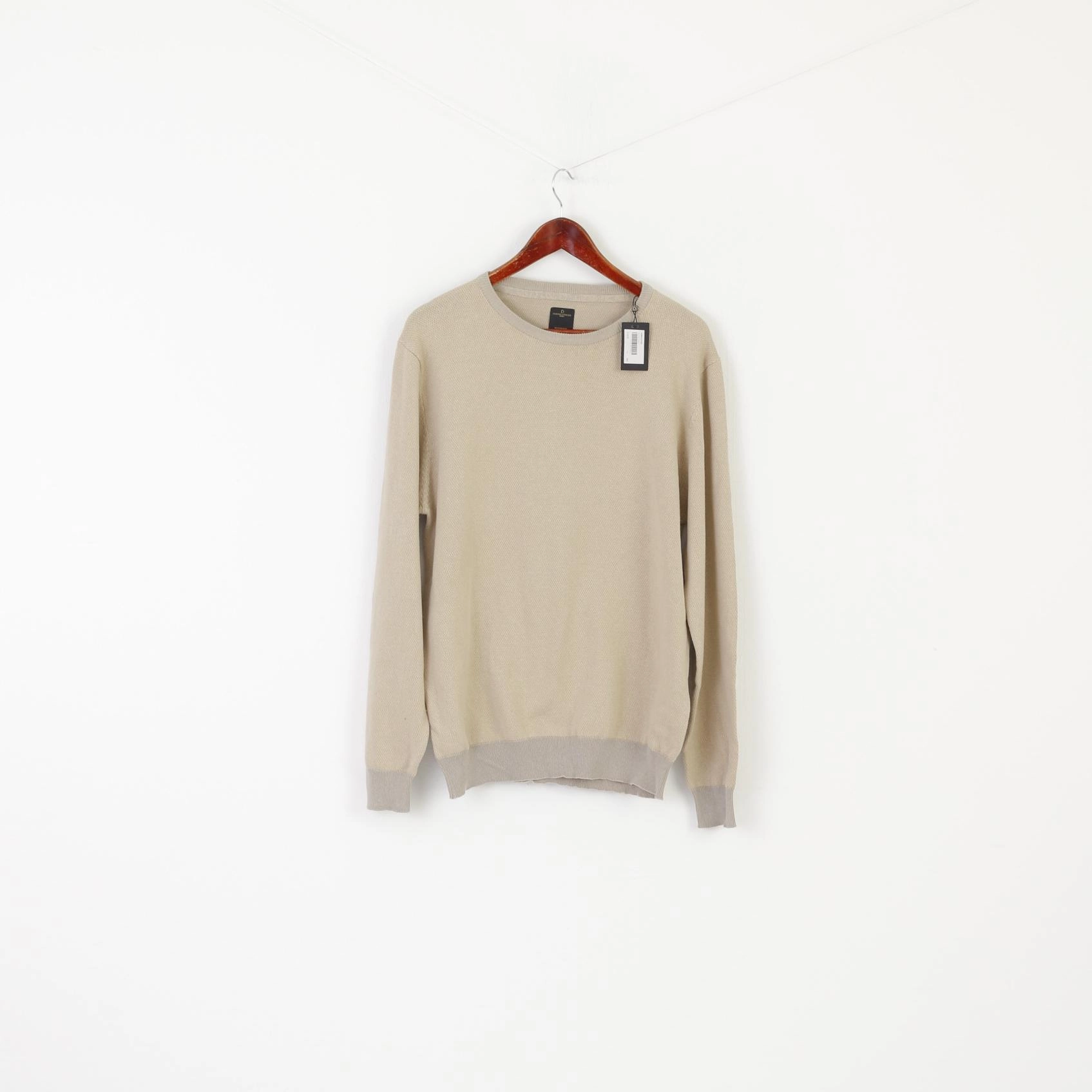 Windproof Jacket New Doppelganger Roma Men XXL (XL) Jumper Beige Gray Cotton Classic Stretch Sweater