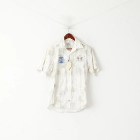 New La Martina Men L Casual Shirt Cream Cotton Buenos Aires Argentino Polo Gear Top Street Style