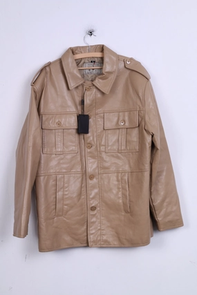 New Reportage RGA Mens XL Jacket Camel Single Breasted Italy Work Comfort