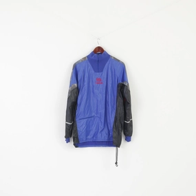 Cold Shield humid Newline Men L Jacket Navy Vintage 90s Zip Neck Nylon Performance Sport Pullover Top