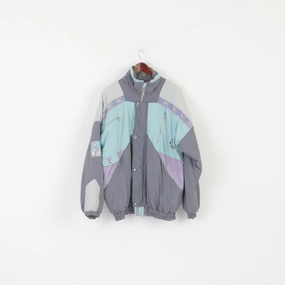 Newline Sport Design Men L Jacket Gray Green Vintage 80s Ski Chamonic Mount Blanc Top Softshell Technology