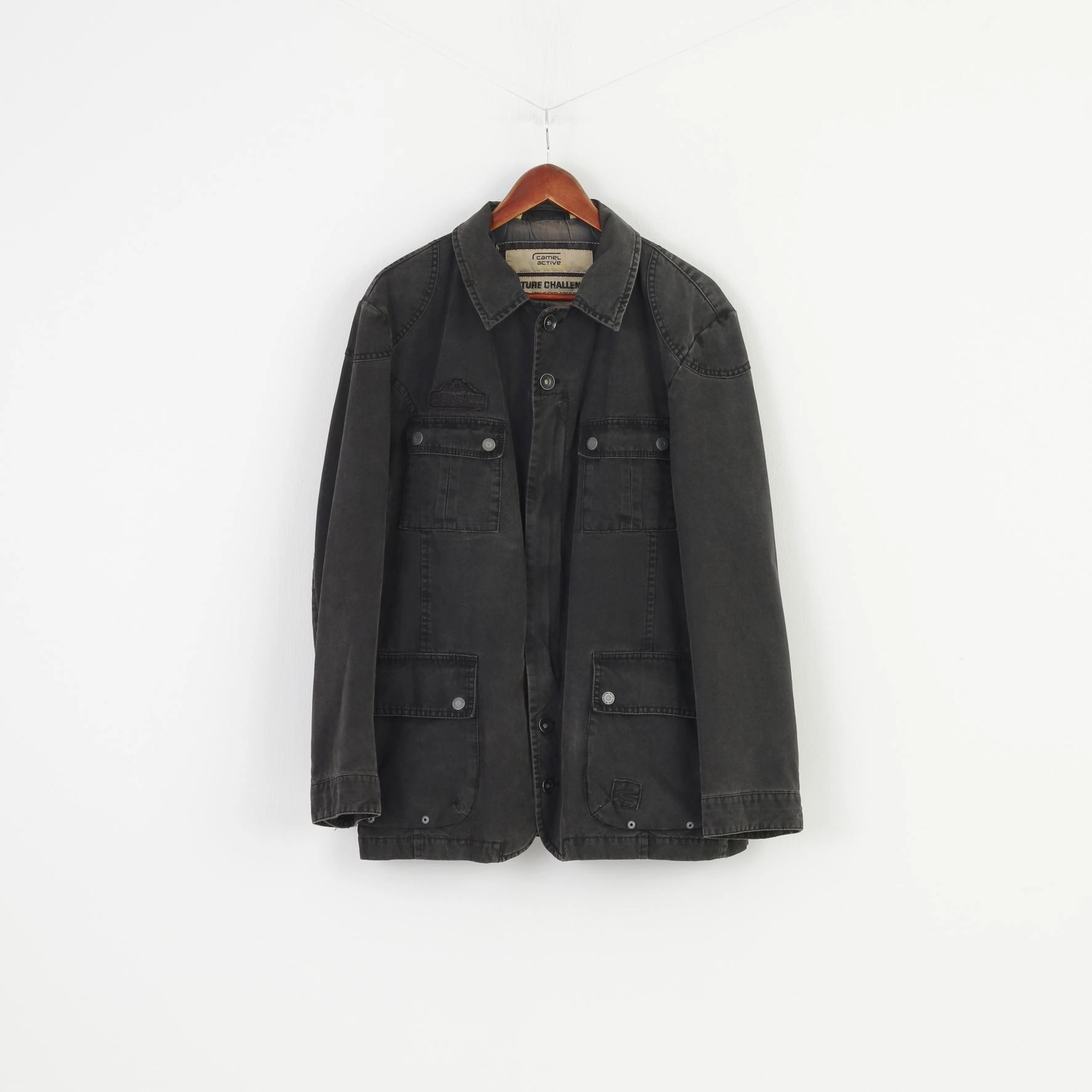 solo travel Camel Active Men L Jacket  Grey  Outwear Full Zipper Pockets Top