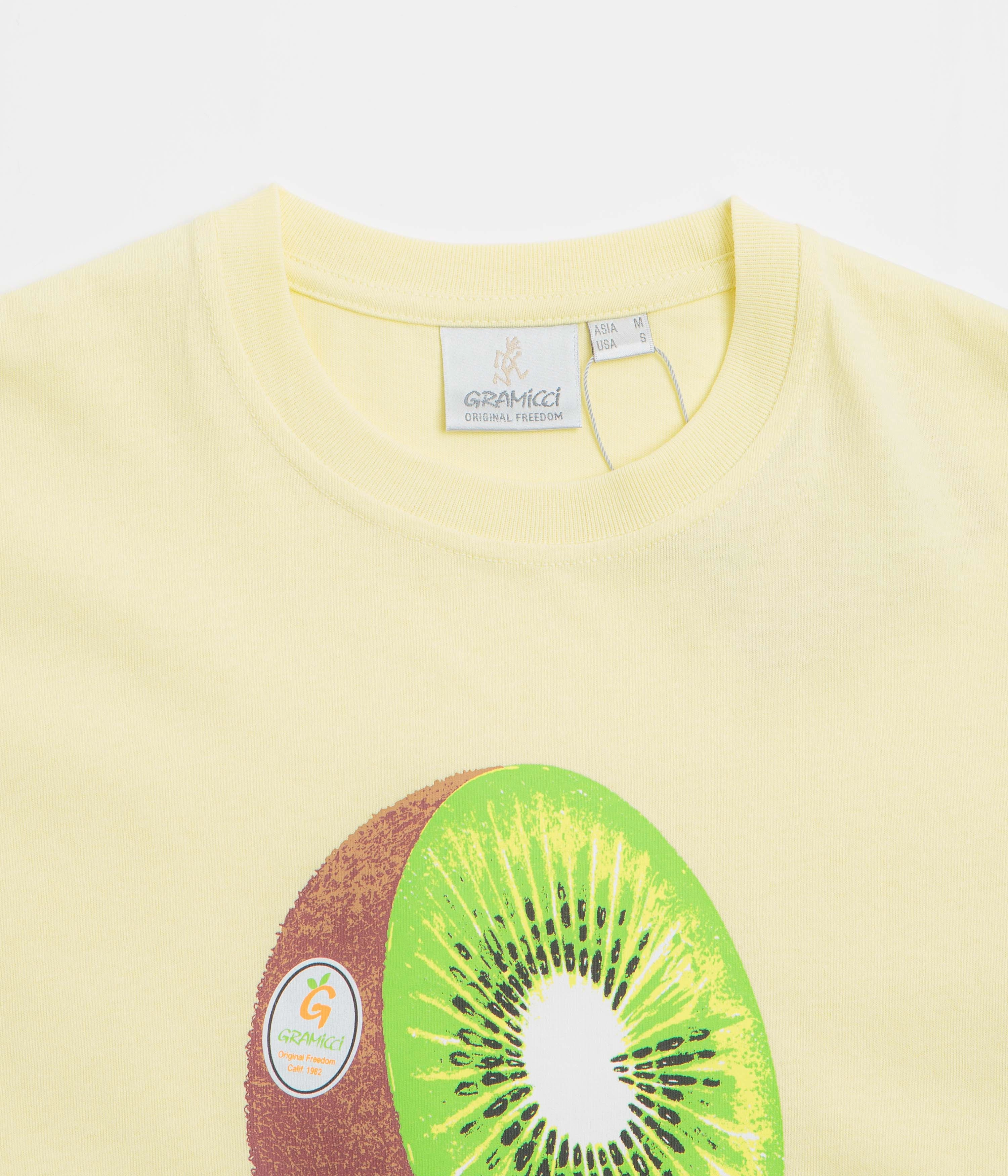 Non Toxic Printing Fashion Top Gramicci Kiwi T-Shirt - Lemon