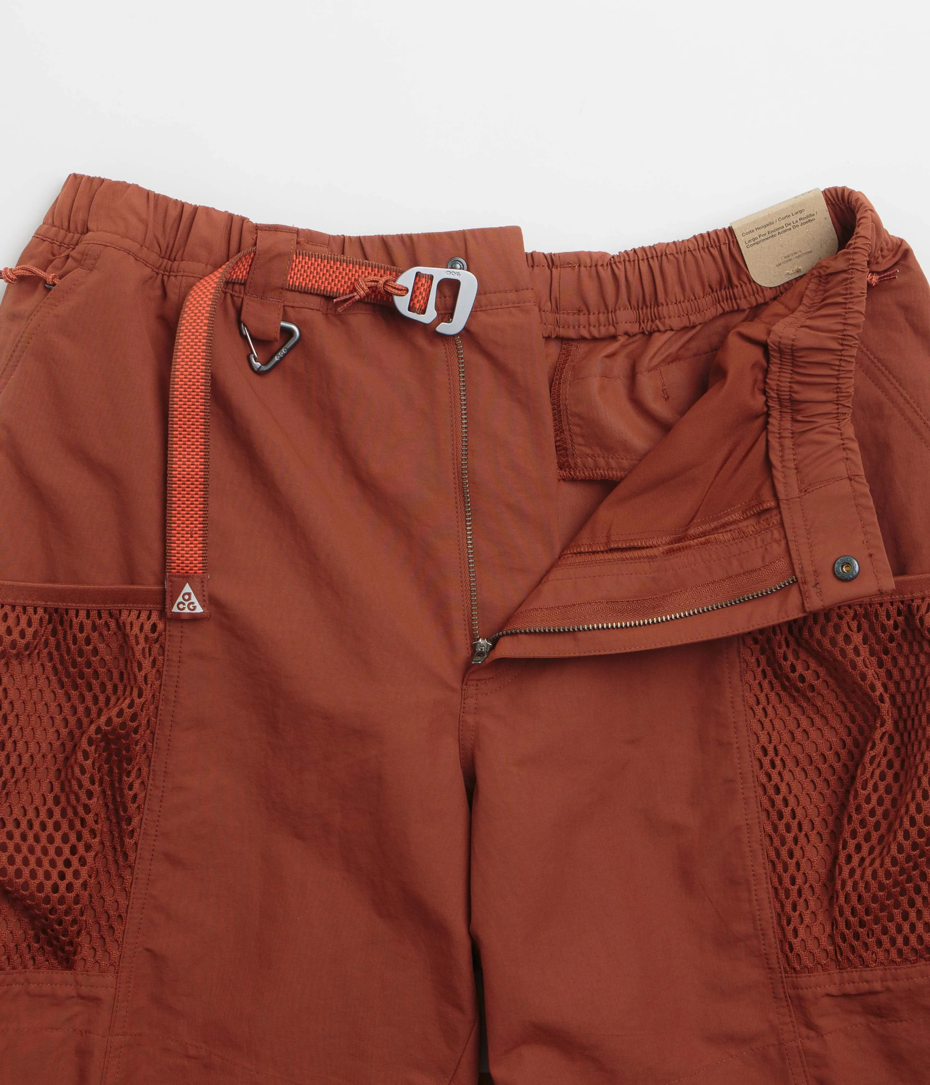 Nike ACG Snowgrass Cargo Shorts - Cinnamon / Picante Red / Summit White Sun Ready Abrasion Dispersing Weave