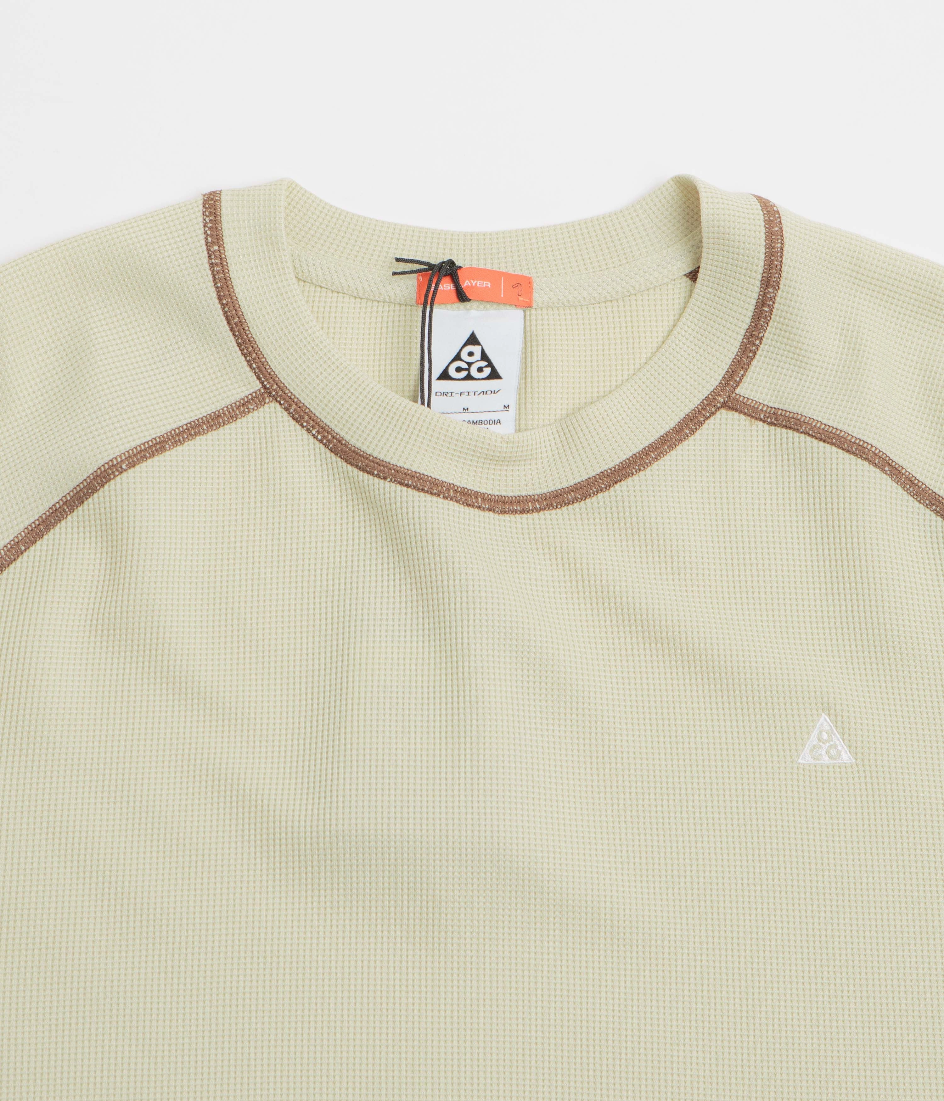 Active Style Durable Construction Nike ACG Chinati Long Sleeve T-Shirt - Light Khaki / Parachute Beige / Summit White