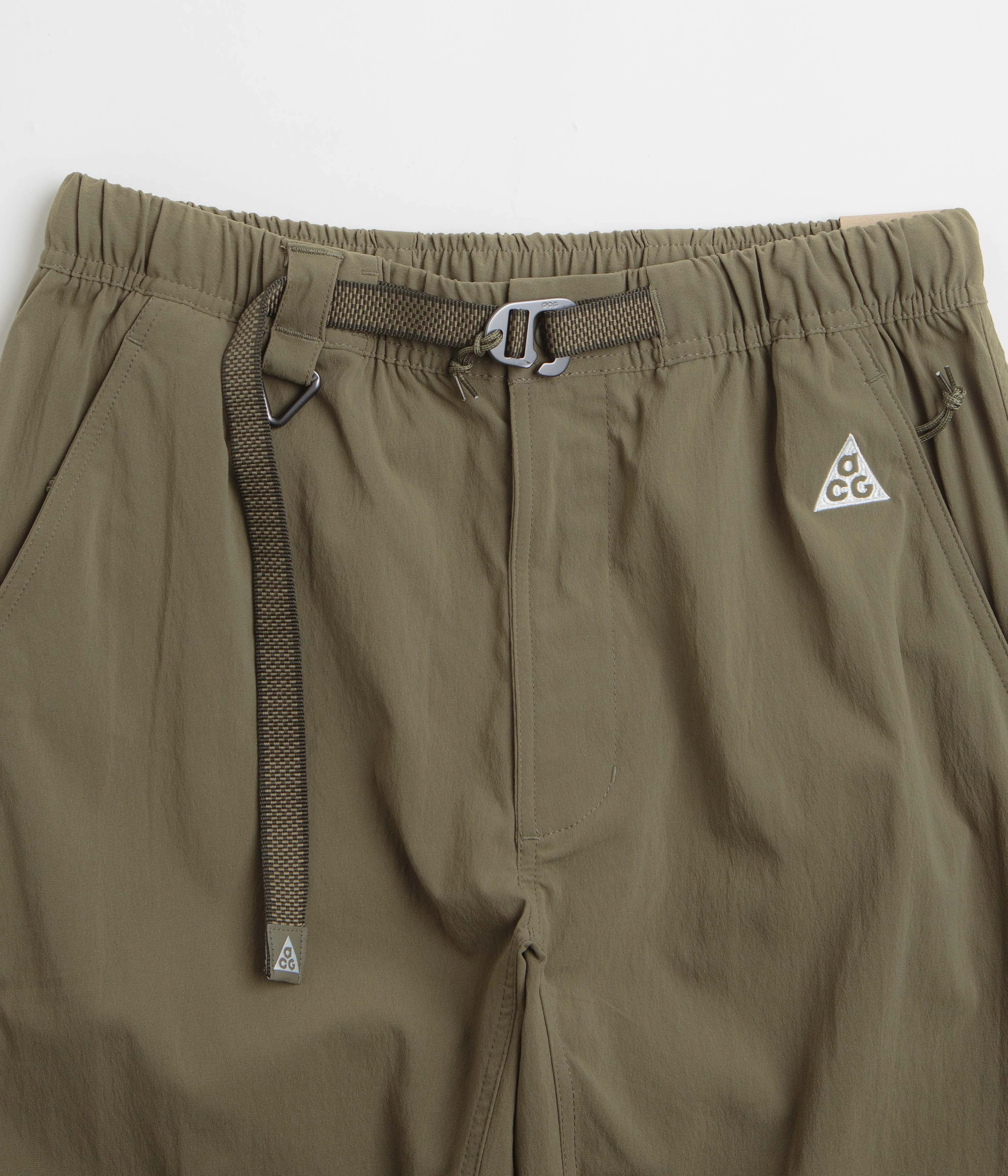 Durable Weave Outdoor Style Nike ACG Hiking Pants - Medium Olive / Sequoia / Summit White