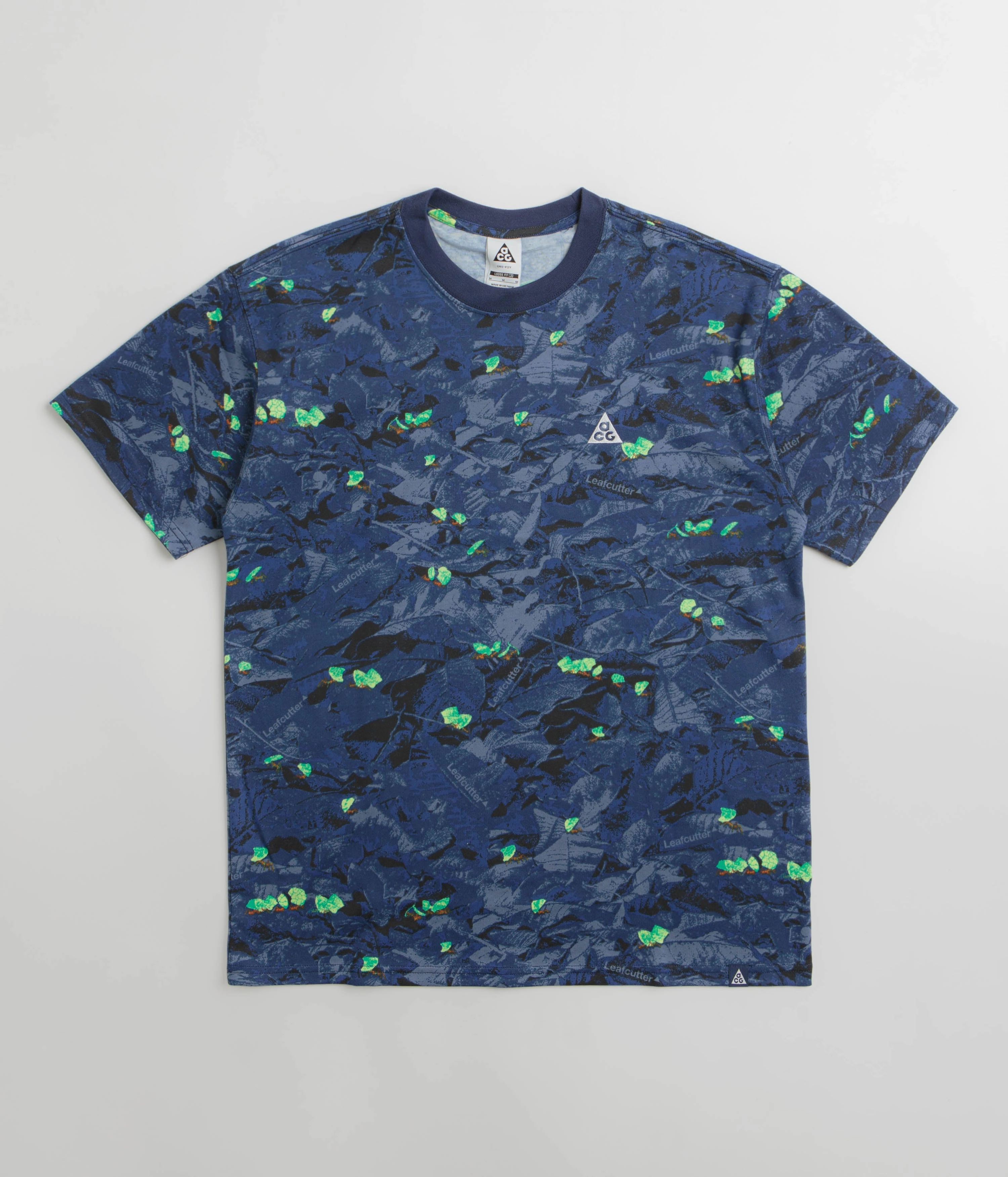 Garment Washed Texture Nike ACG Leafcutter T-Shirt - Midnight Navy