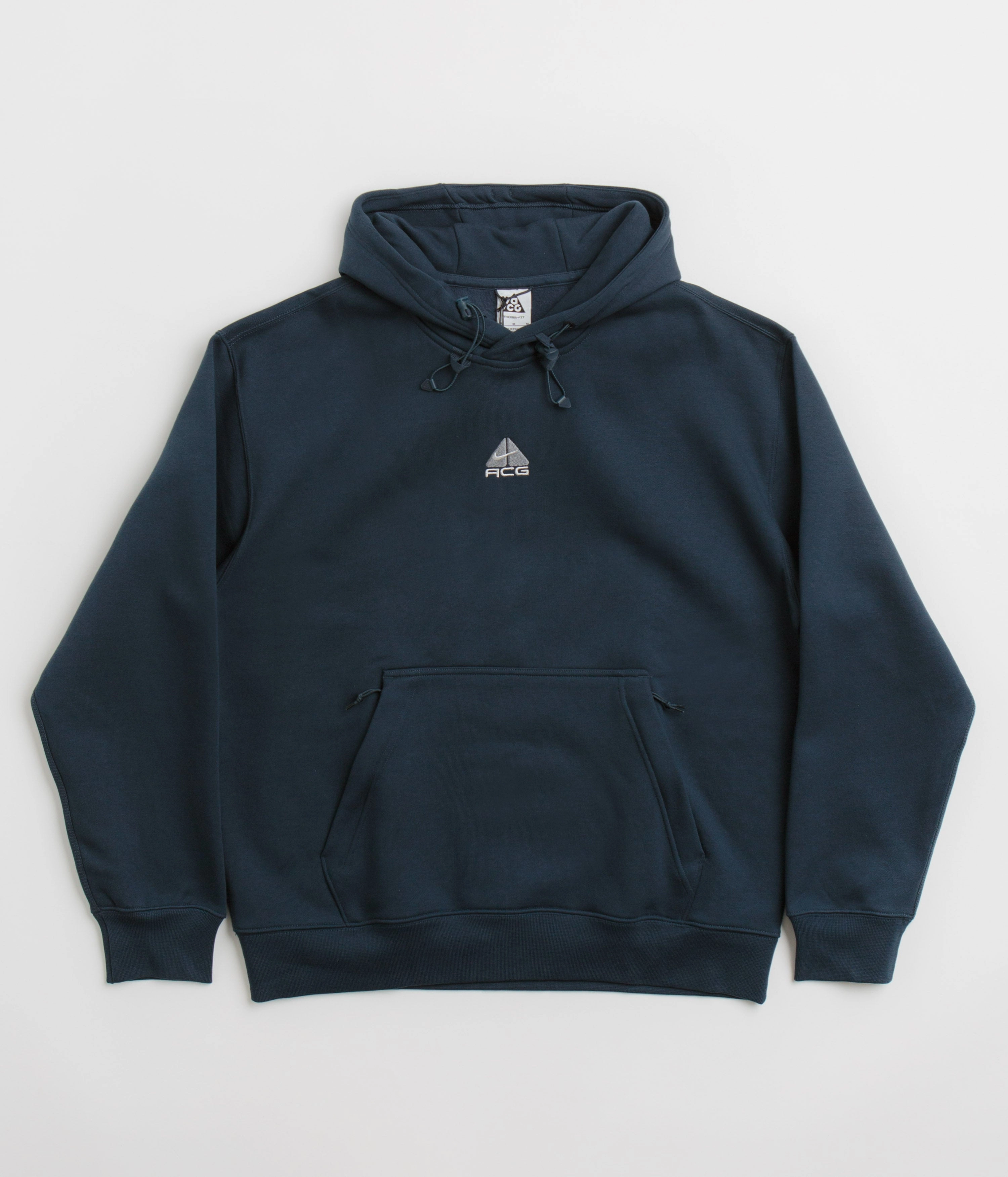 Nike ACG Therma-FIT Fleece Hoodie - Armory Navy / Black / Summit White Stretchable Waistband