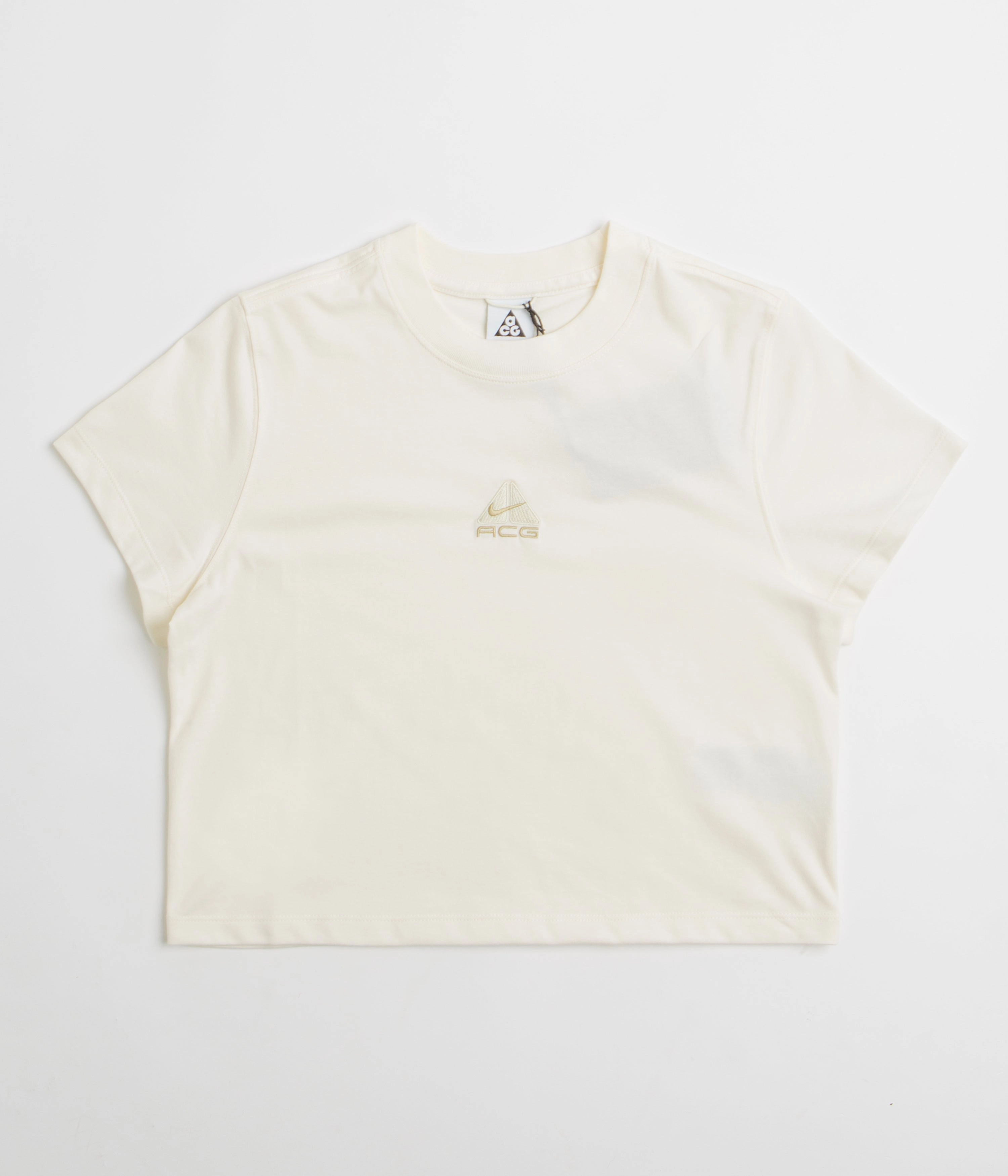 NIke ACG Womens Baby Lungs T-Shirt - Pale Ivory / Light Khaki / Parachute Beige spring fashion SkinFriendlyFibers