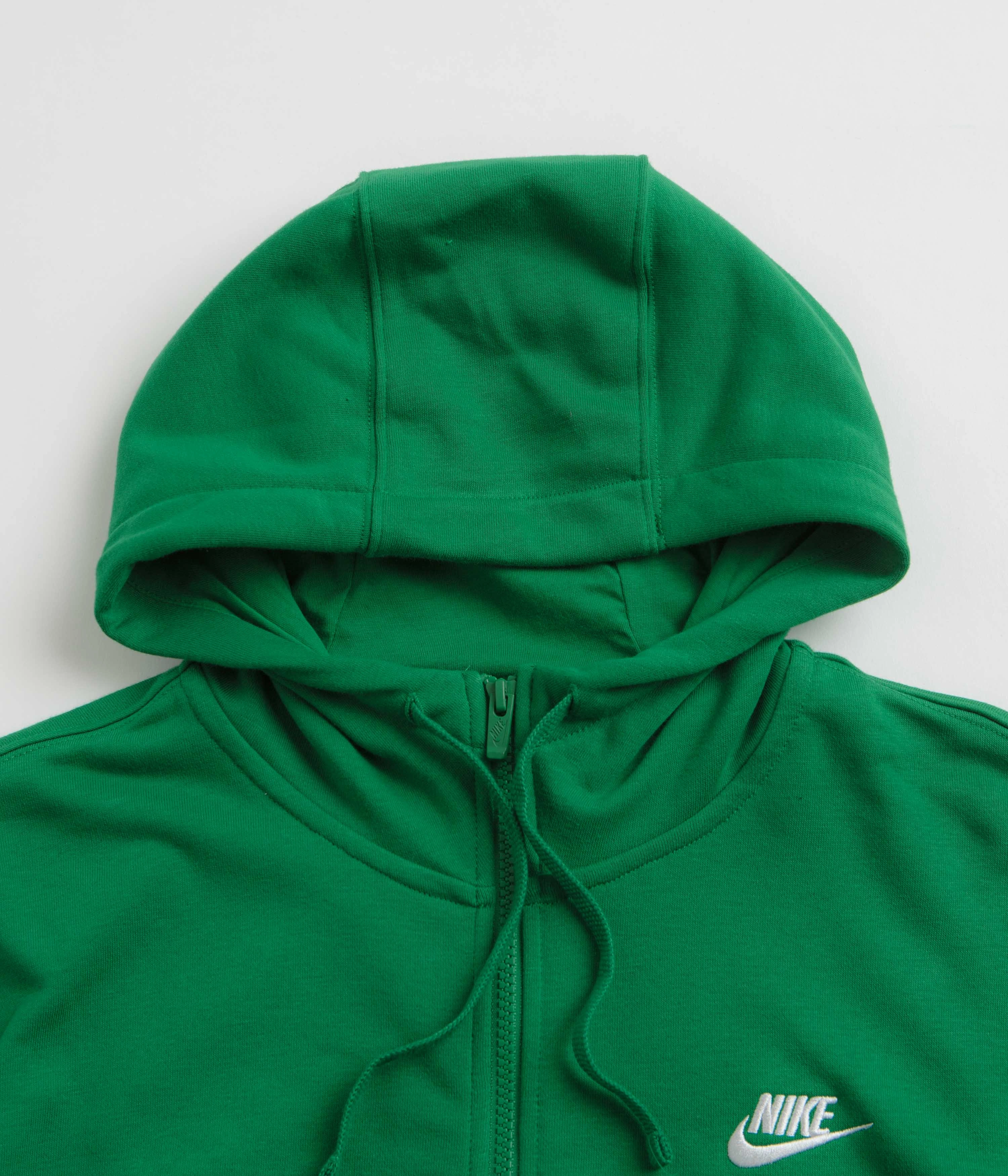 Sustainable Choice Neutral Tones Nike Club Full-Zip Hoodie - Malachite / Malachite / White