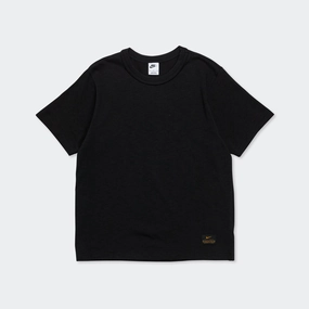 Comfy and Soft Sublimation Printed Collar Nike Life SS Knit Top - Black