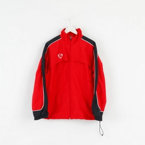 indoor gathering Trail Friendly Nike Men L Jacket Red Active Full Zipper Nylon Sportswear Football Top