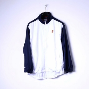 Smart Layer Nike Men S 173 Jacket White Navy Lightweight Zip Up Golf Classic Vintage Top