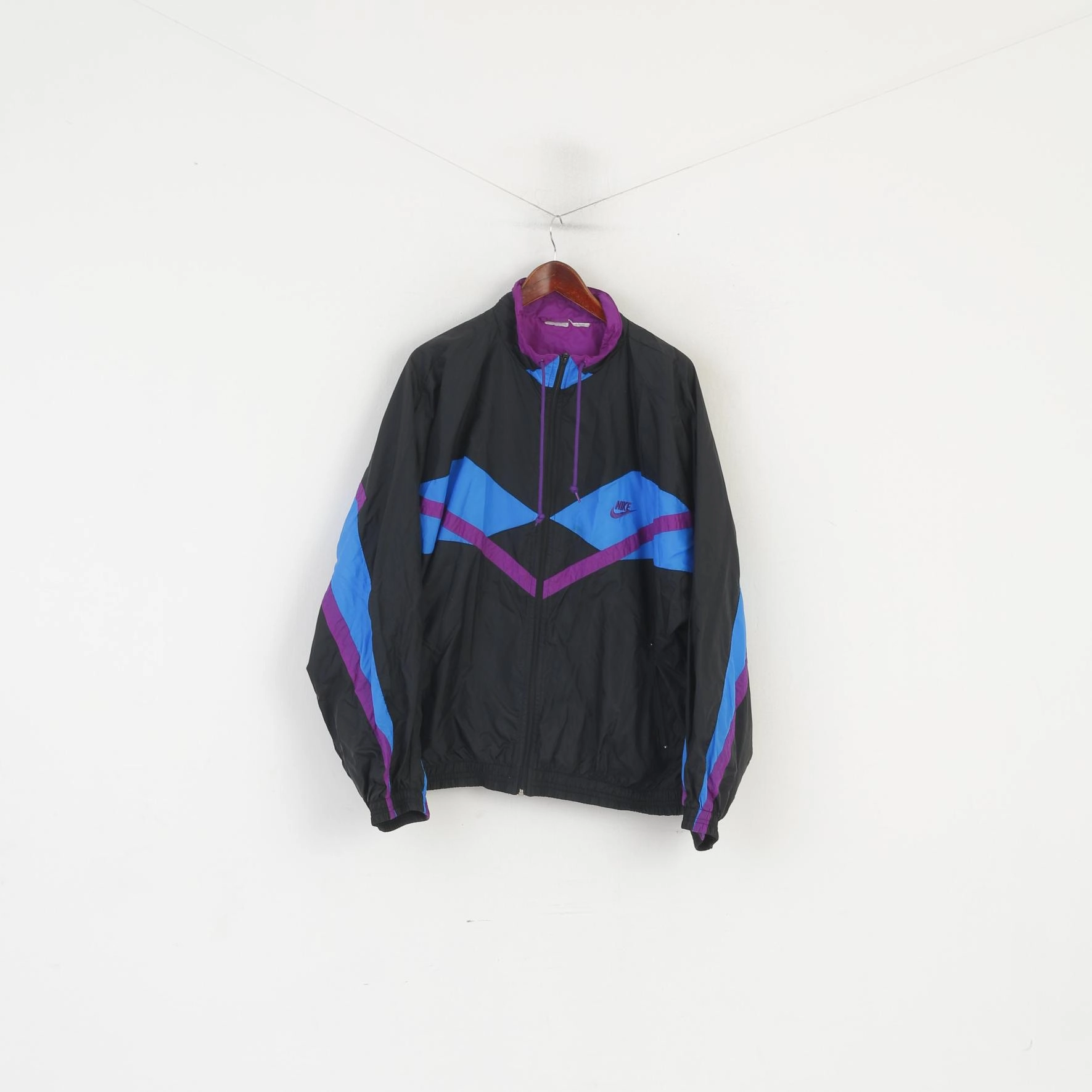 pilots Efficient Protection Nike Men XL Jacket Black Vintage Bomber Shiny Full Zip Sportswear 90s Sport Top