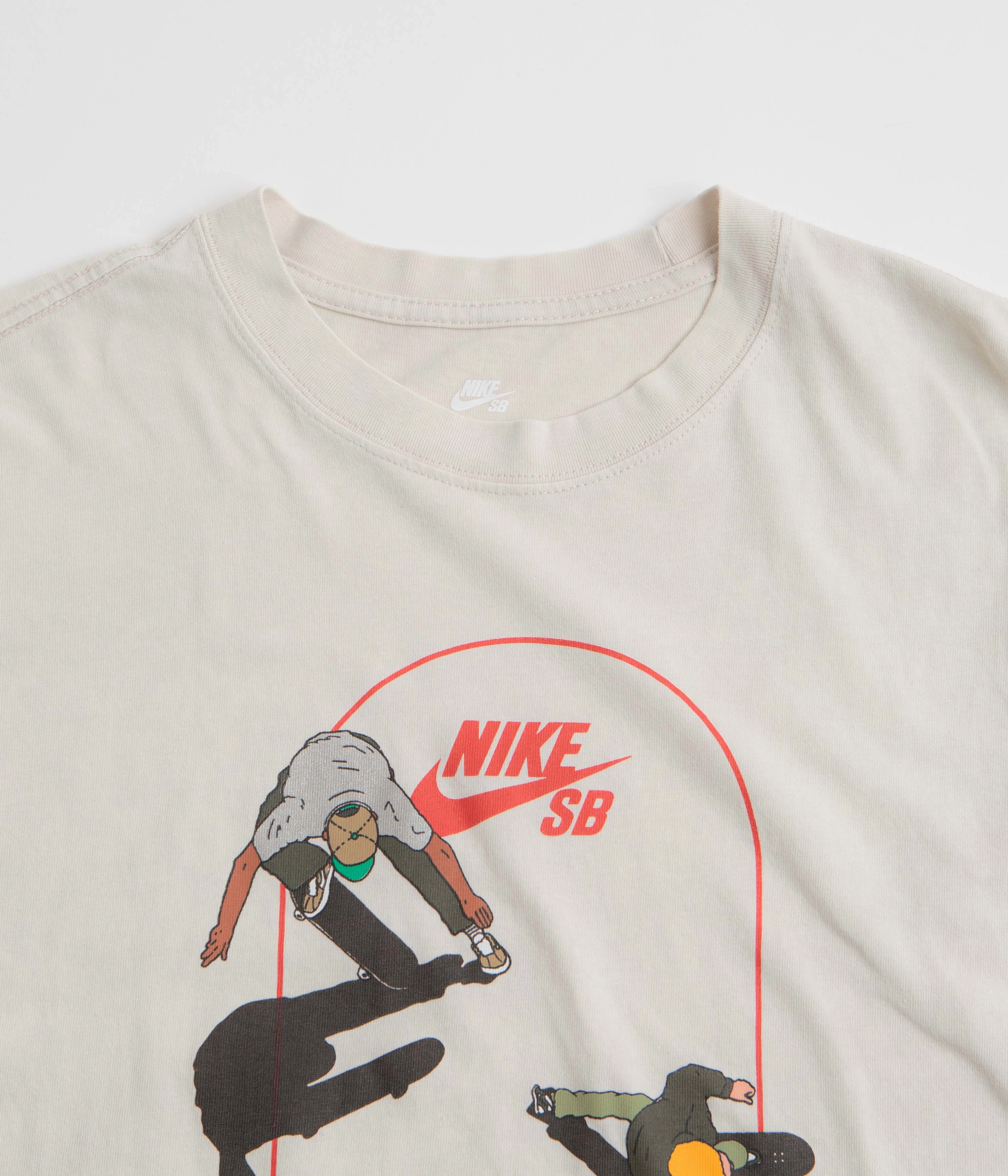 Nike SB Court T-Shirt - Light Bone Garment Washed Texture Spring Wear