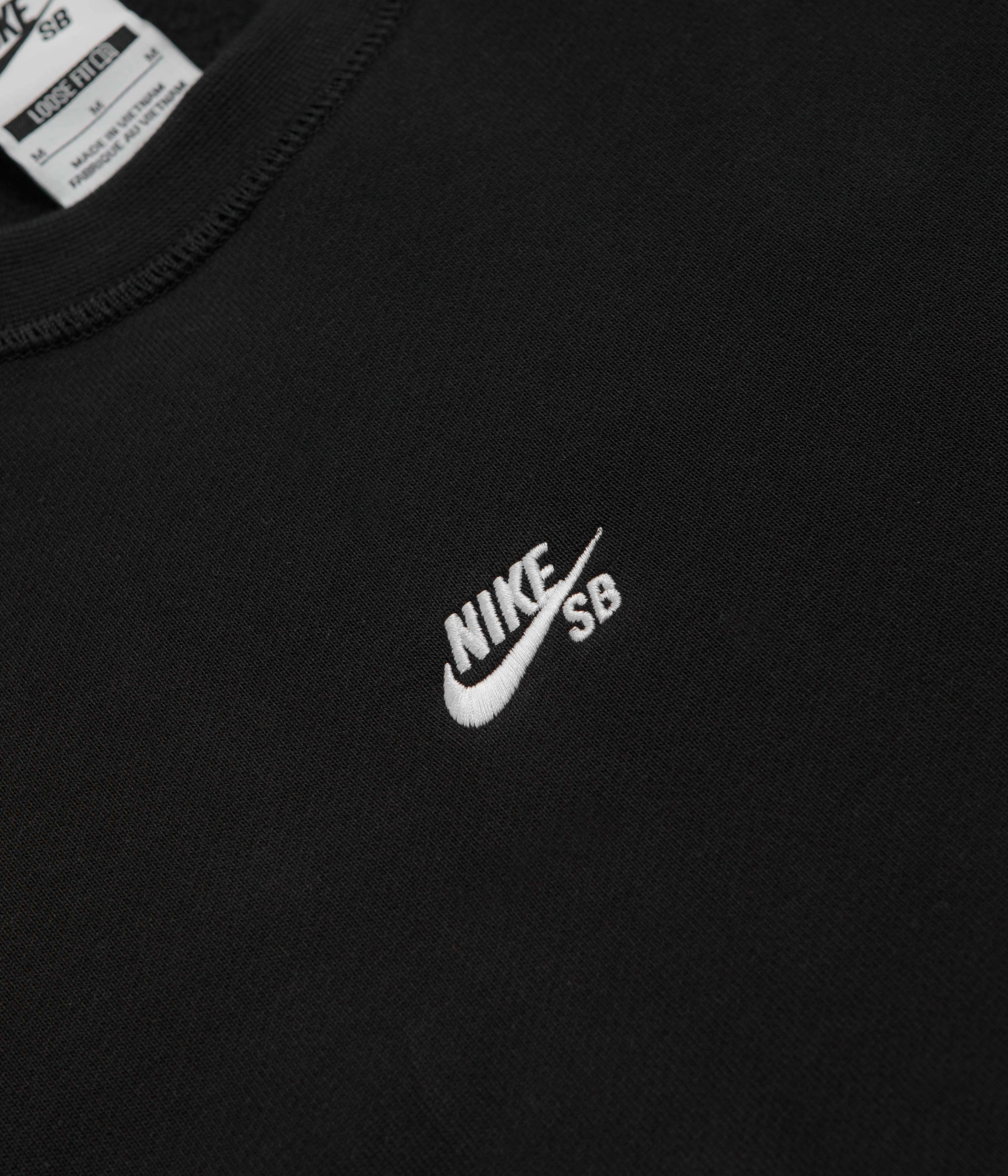 Festival Outfit Nike SB Essential Logo Crewneck Sweatshirt - Black / White