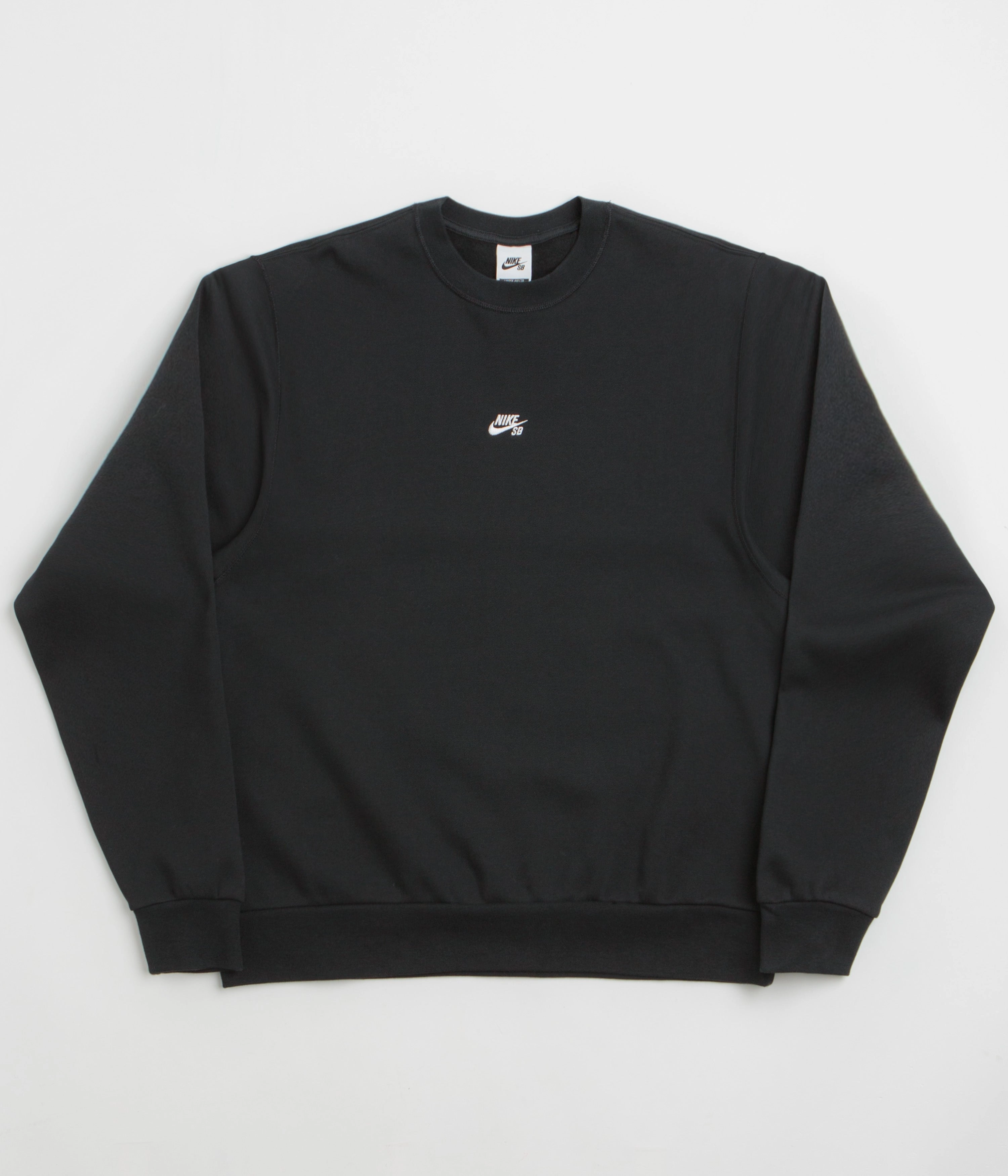 Vintage Look Loose Fit Nike SB Essential Logo Crewneck Sweatshirt - Black / White