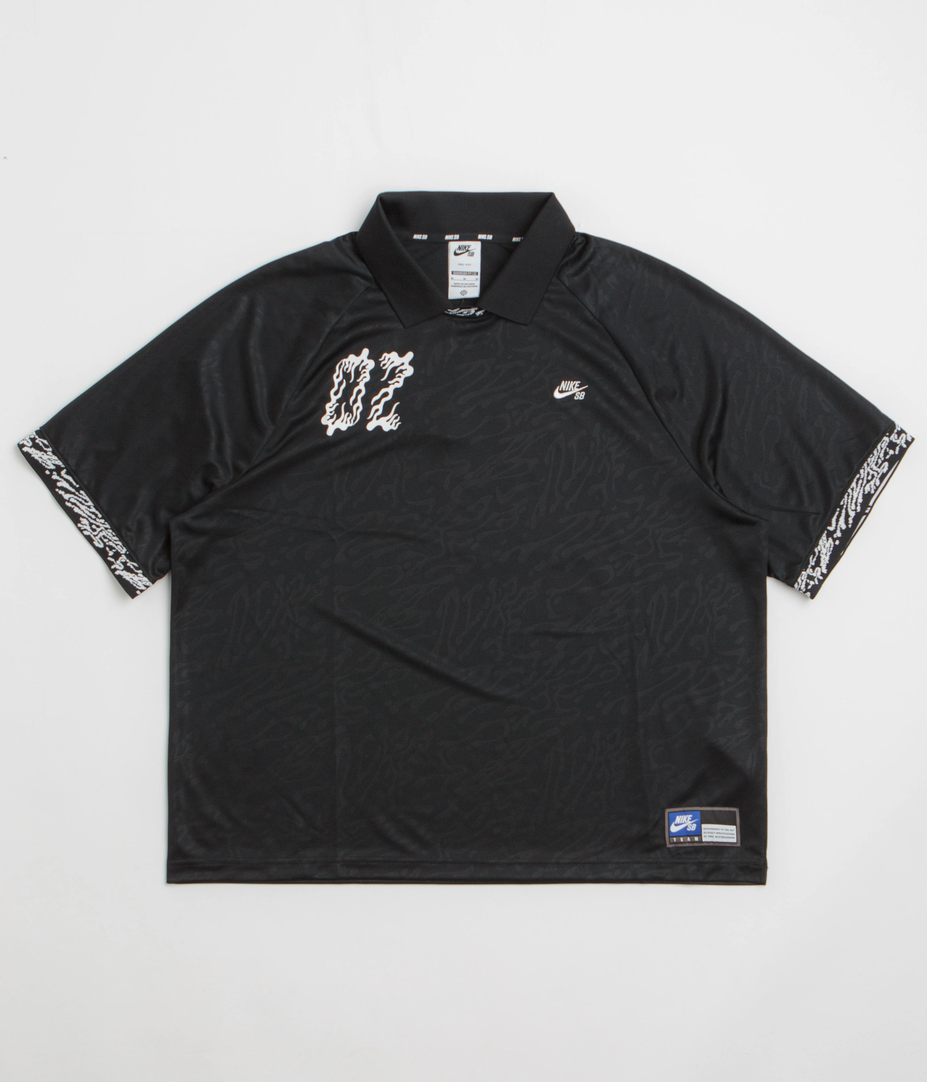 Nike SB Jacquard Jersey - Black / Black / White NonRestrictive Cut Textured Surface