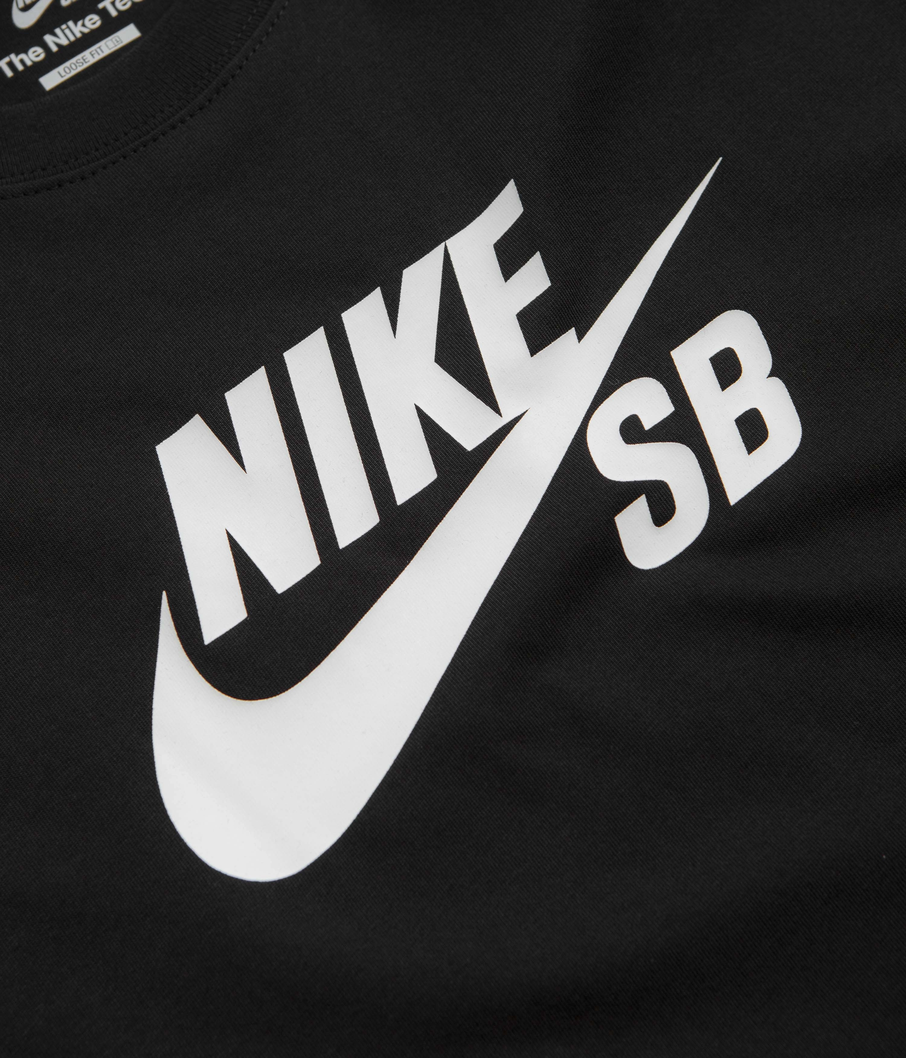 Nike SB Large Logo T-Shirt - Black / White Light and Comfortable