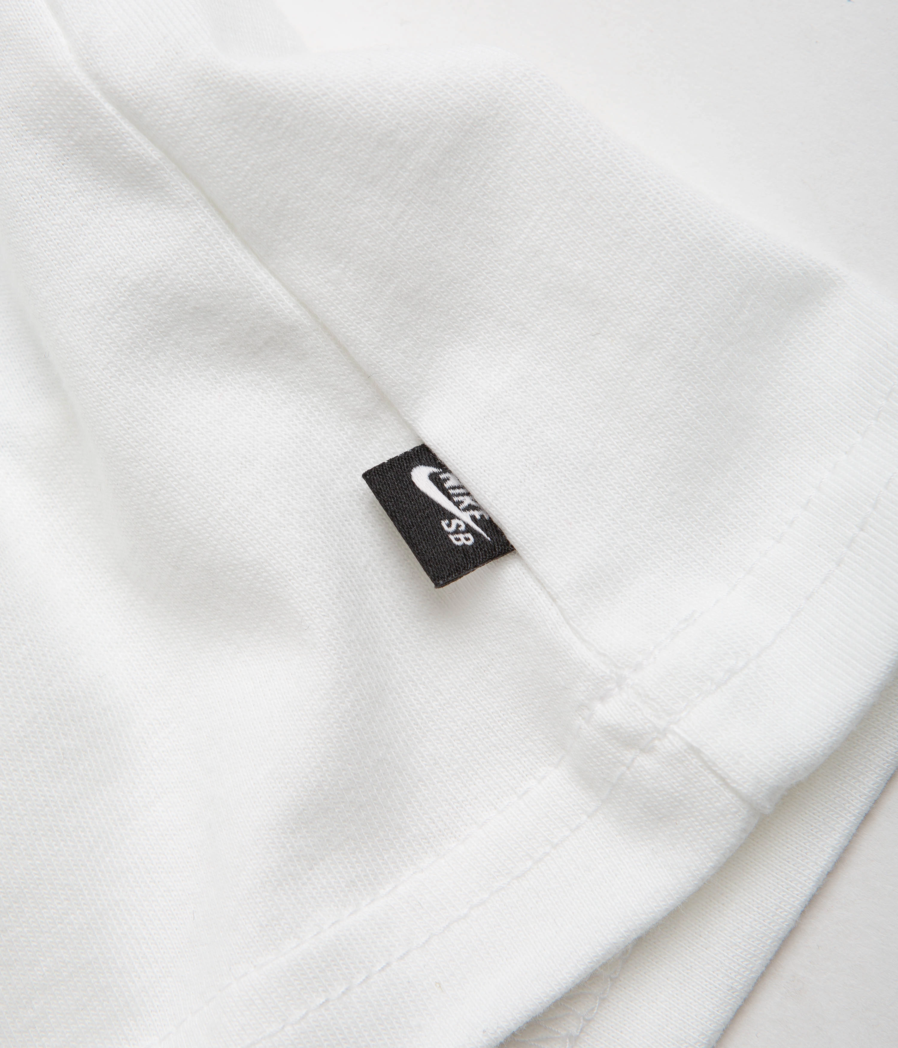 Nike SB Large Logo T-Shirt - White / Black Layered Sleeve Cozy Touch