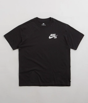 Nike SB Logo T-Shirt - Black / Black / White High Density Fabric Smart Outfit