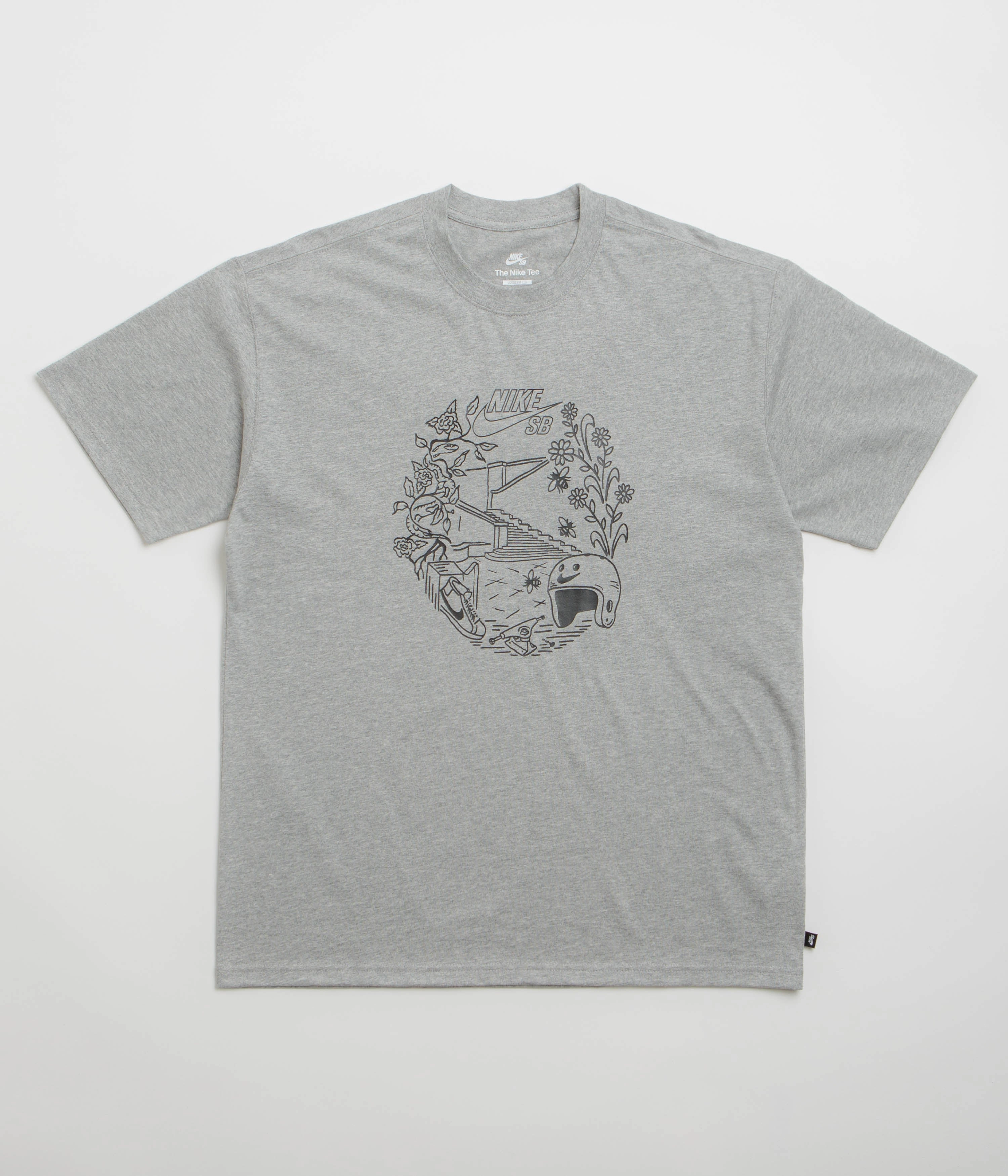 Classic Comfort Style Perfect Layer Wear Nike SB Skatespot T-Shirt - Dark Grey Heather