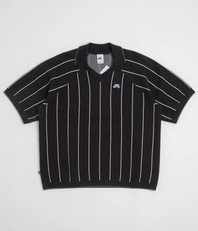 Nike SB Striped Polo Shirt - Black / Sail / Black Flexible Placket Structure Fade Resistant Formula