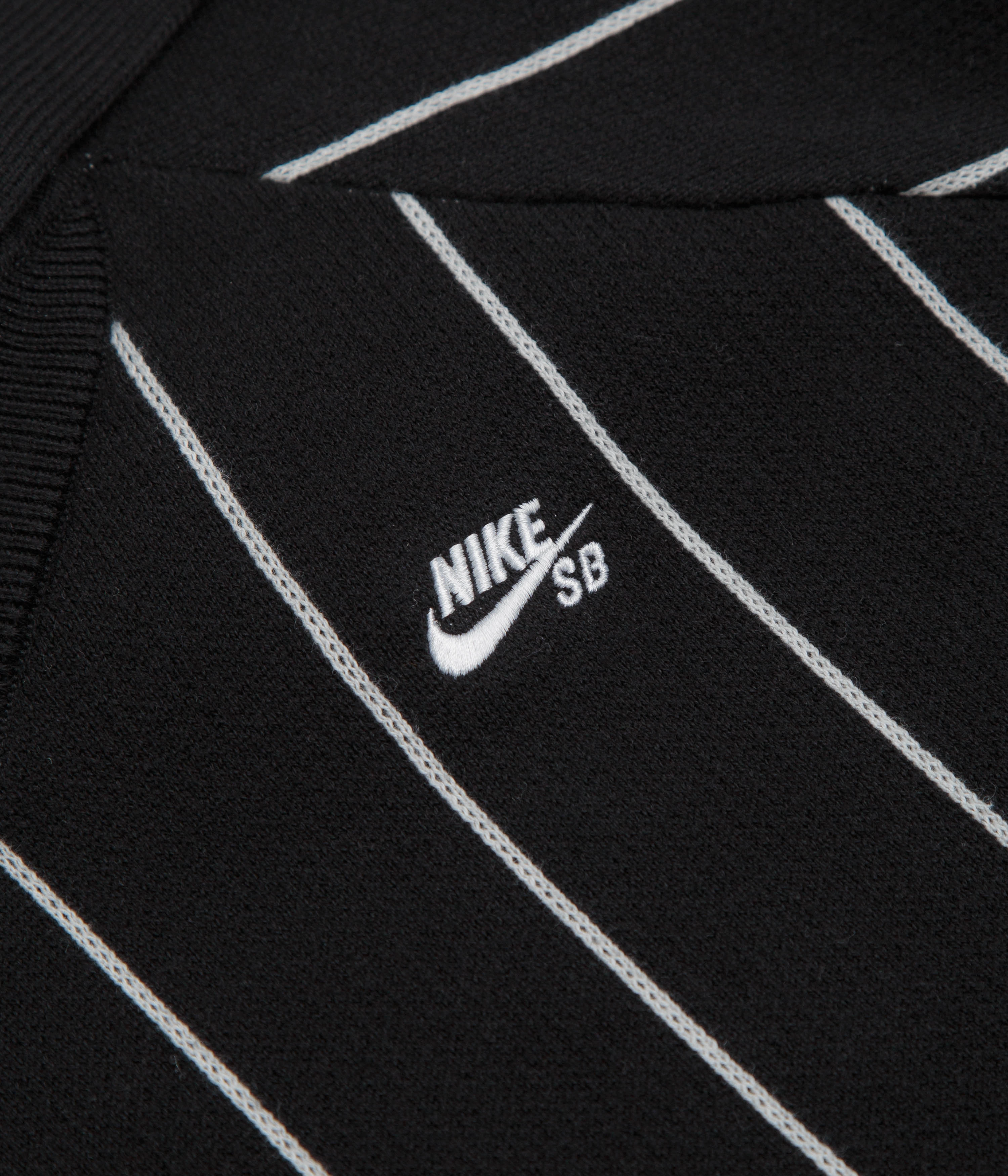 Nike SB Striped Polo Shirt - Black / Sail / Black Polished Look Non-Iron
