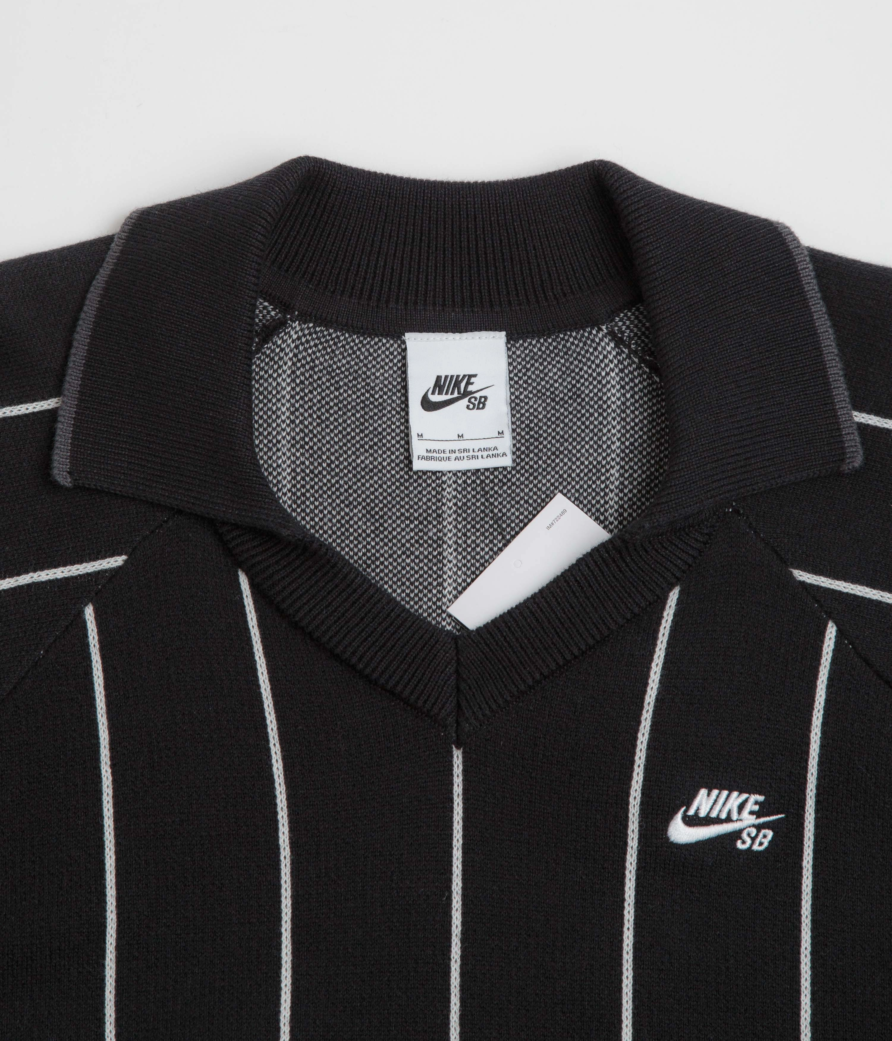 Nike SB Striped Polo Shirt - Black / Sail / Black Non Irritating Seams