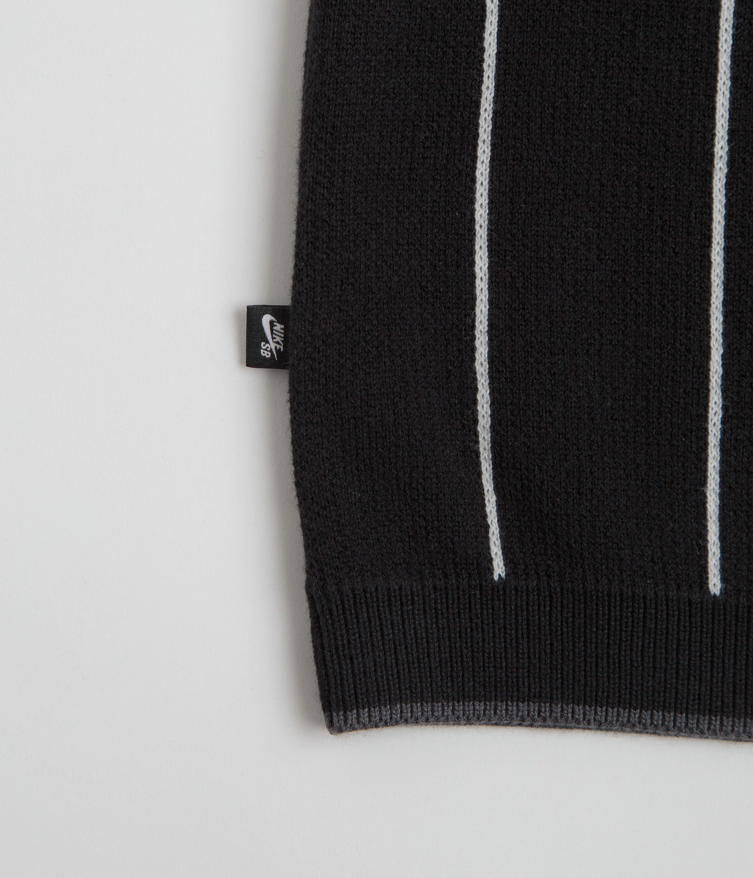 Nike SB Striped Polo Shirt - Black / Sail / Black Ombre look Lightweight texture