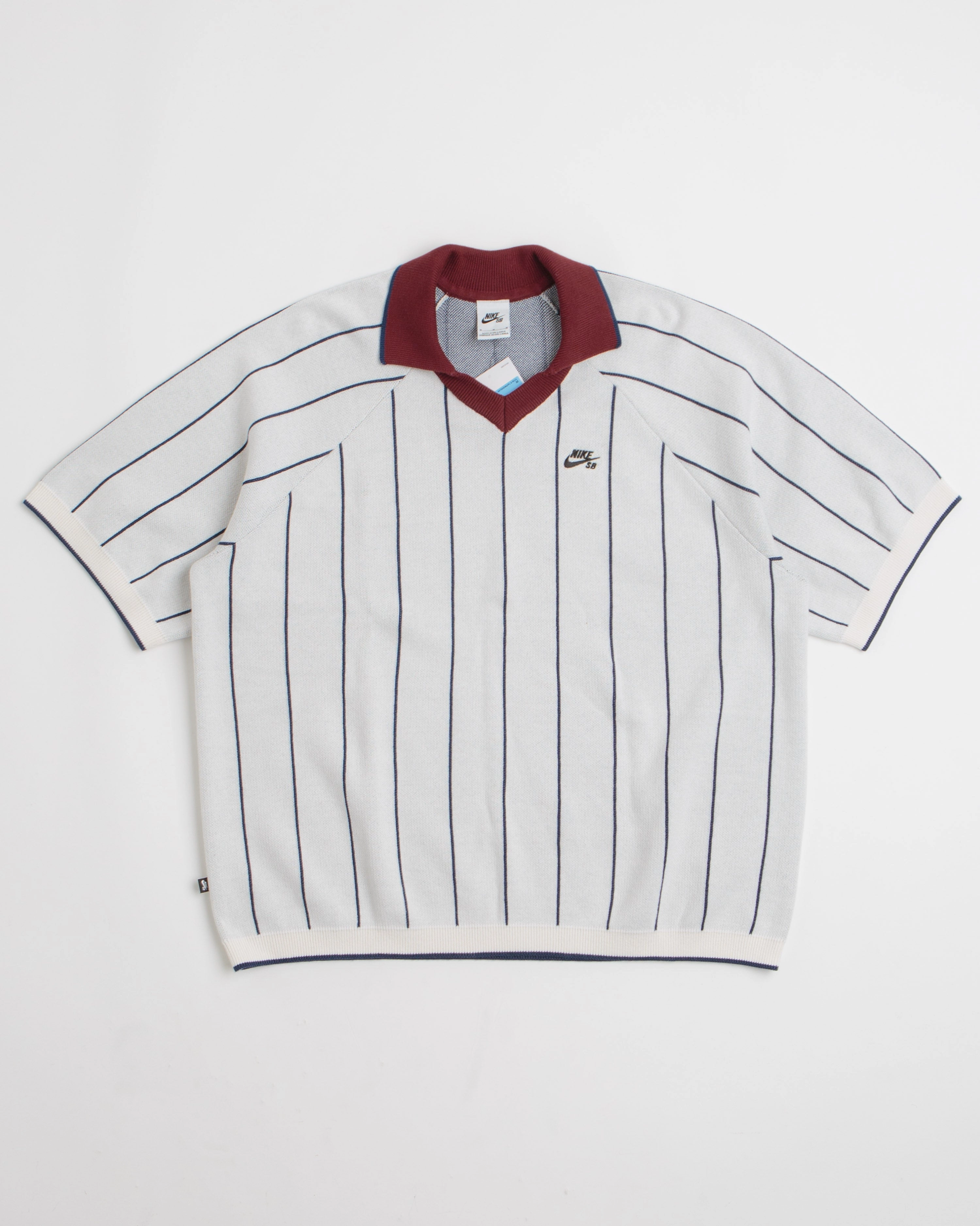 Errand Ready Nike SB Striped Polo Shirt - Sail / Midnight Navy / Dark Team Red