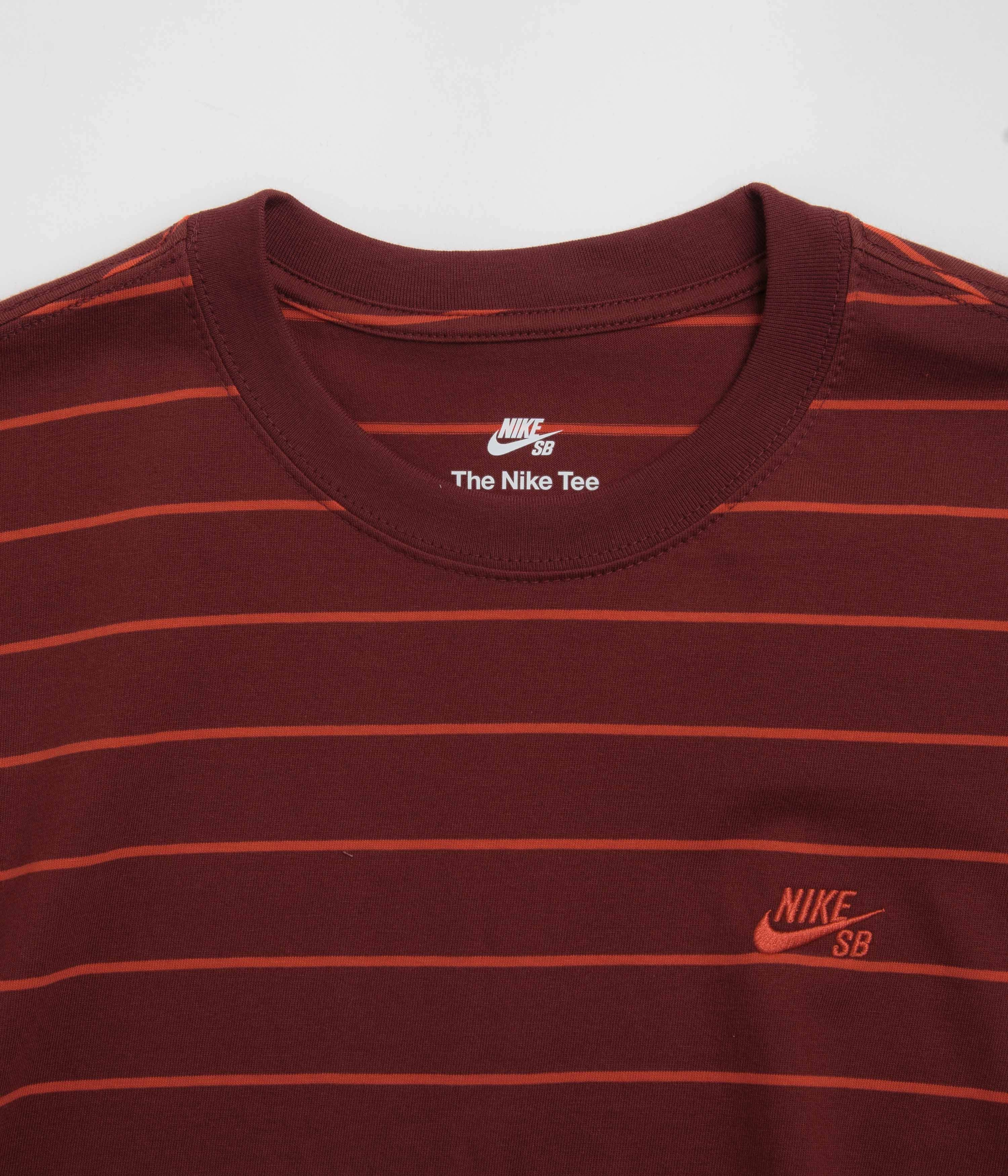 LowImpactDye Nike SB Striped T-Shirt - Dark Team Red