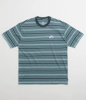Timeless casual wear Streetwear Nike SB Striped T-Shirt - Denim Turquoise