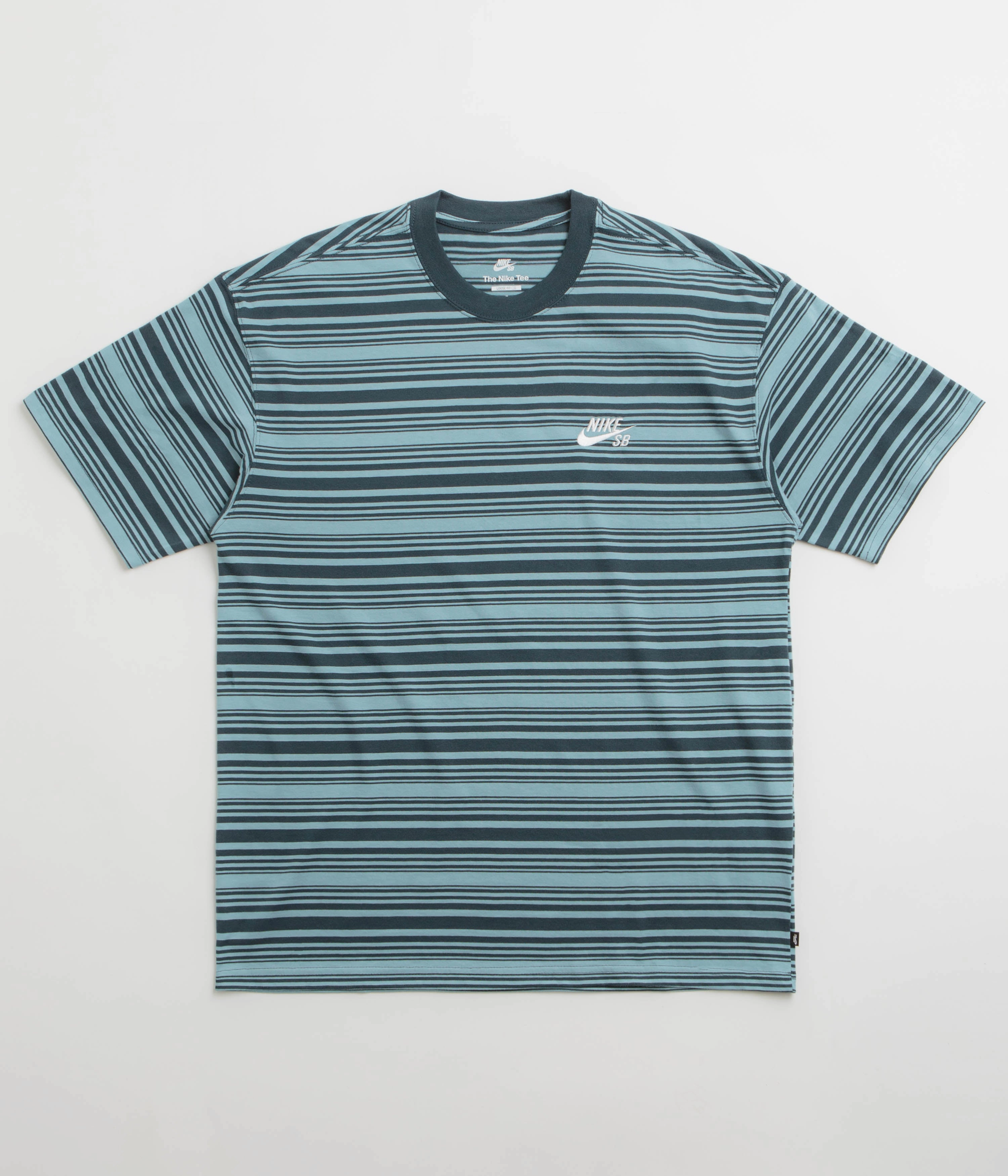 Timeless casual wear Streetwear Nike SB Striped T-Shirt - Denim Turquoise