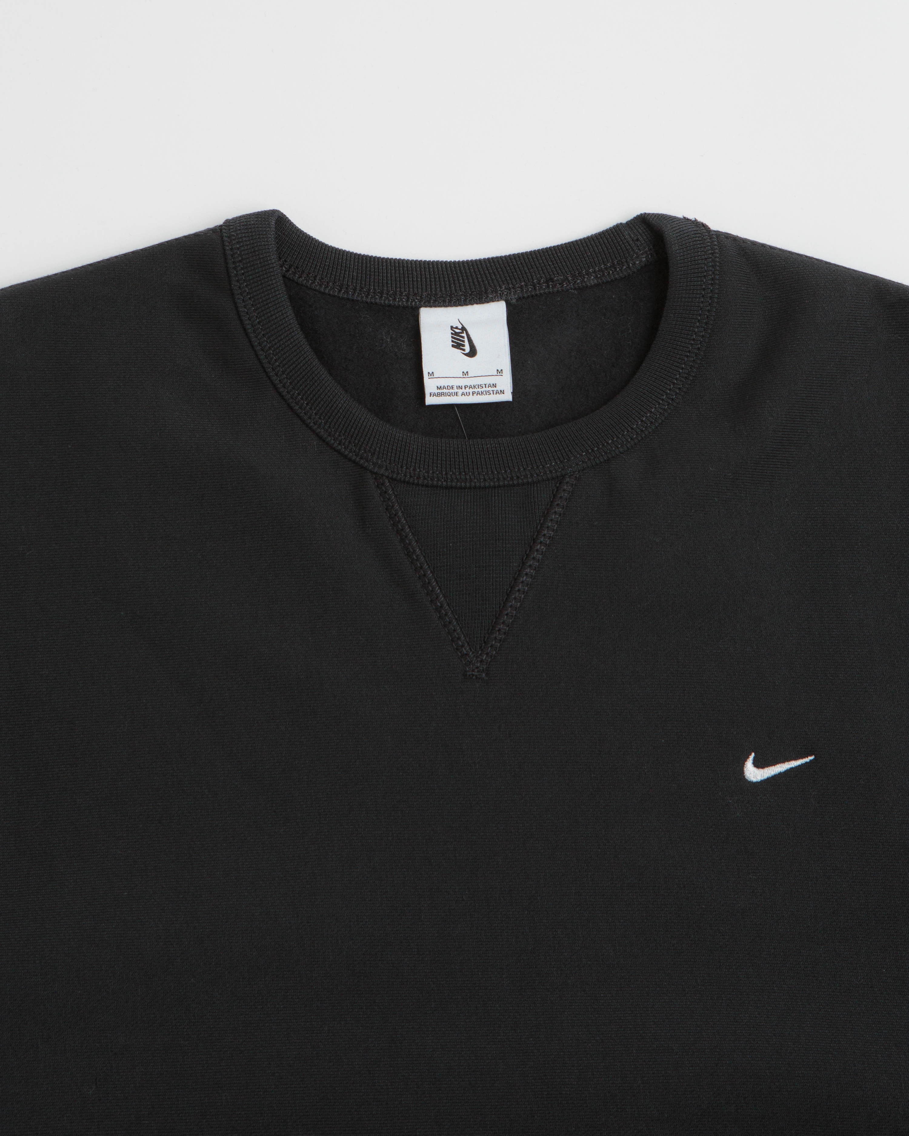 Cozy Layering Soft and Warm Nike Solo Swoosh Crewneck Sweatshirt - Black / White / White
