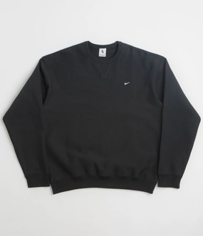Nike Solo Swoosh Crewneck Sweatshirt - Black / White / White product mountain style allure