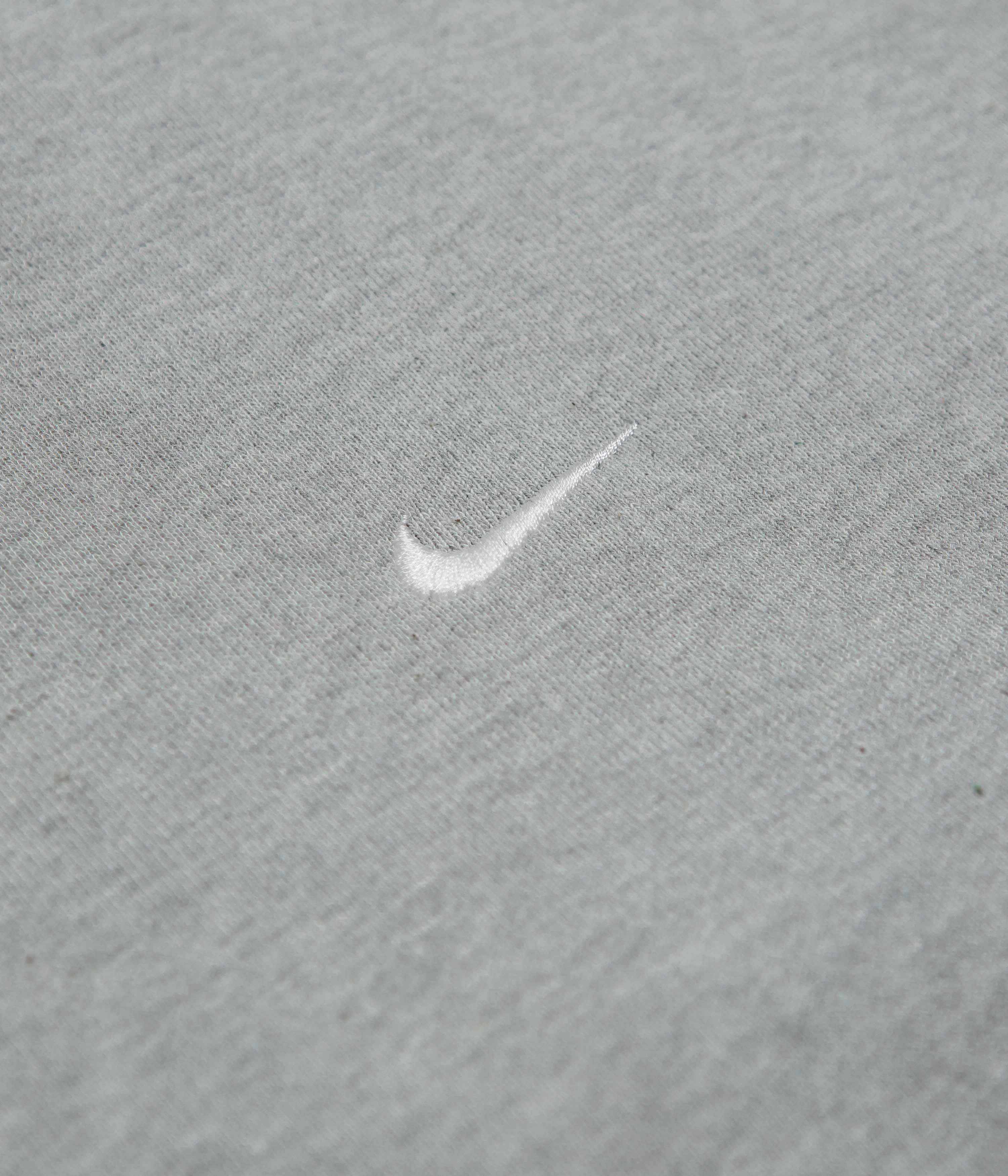 Nike Solo Swoosh Crewneck Sweatshirt - Dark Grey Heather / White Houndstooth