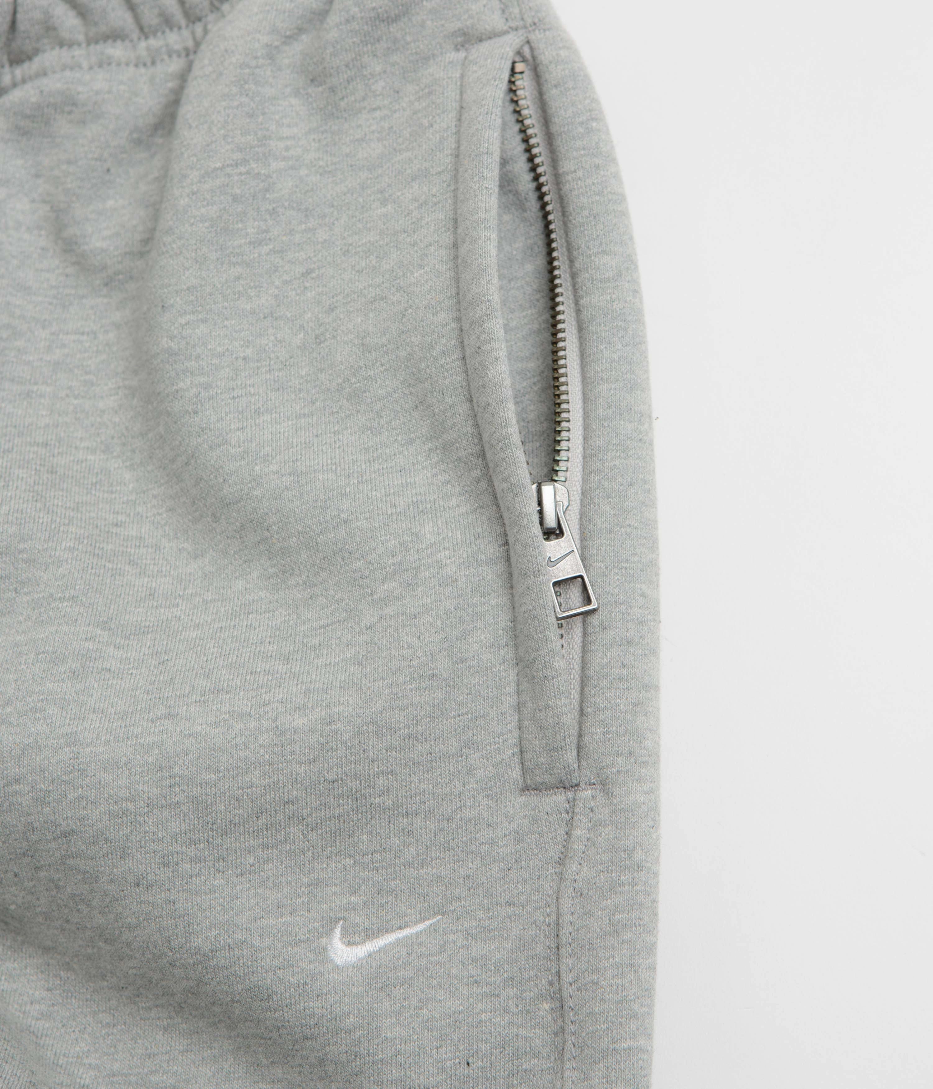 Nike Solo Swoosh Cuffed Sweatpants - Dark Grey Heather / Light Smoke Grey / White Rayon drape AntibacterialCoating