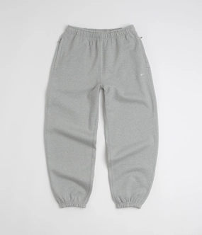 Nike Solo Swoosh Cuffed Sweatpants - Dark Grey Heather / Light Smoke Grey / White Durable Seams Everyday Comfort