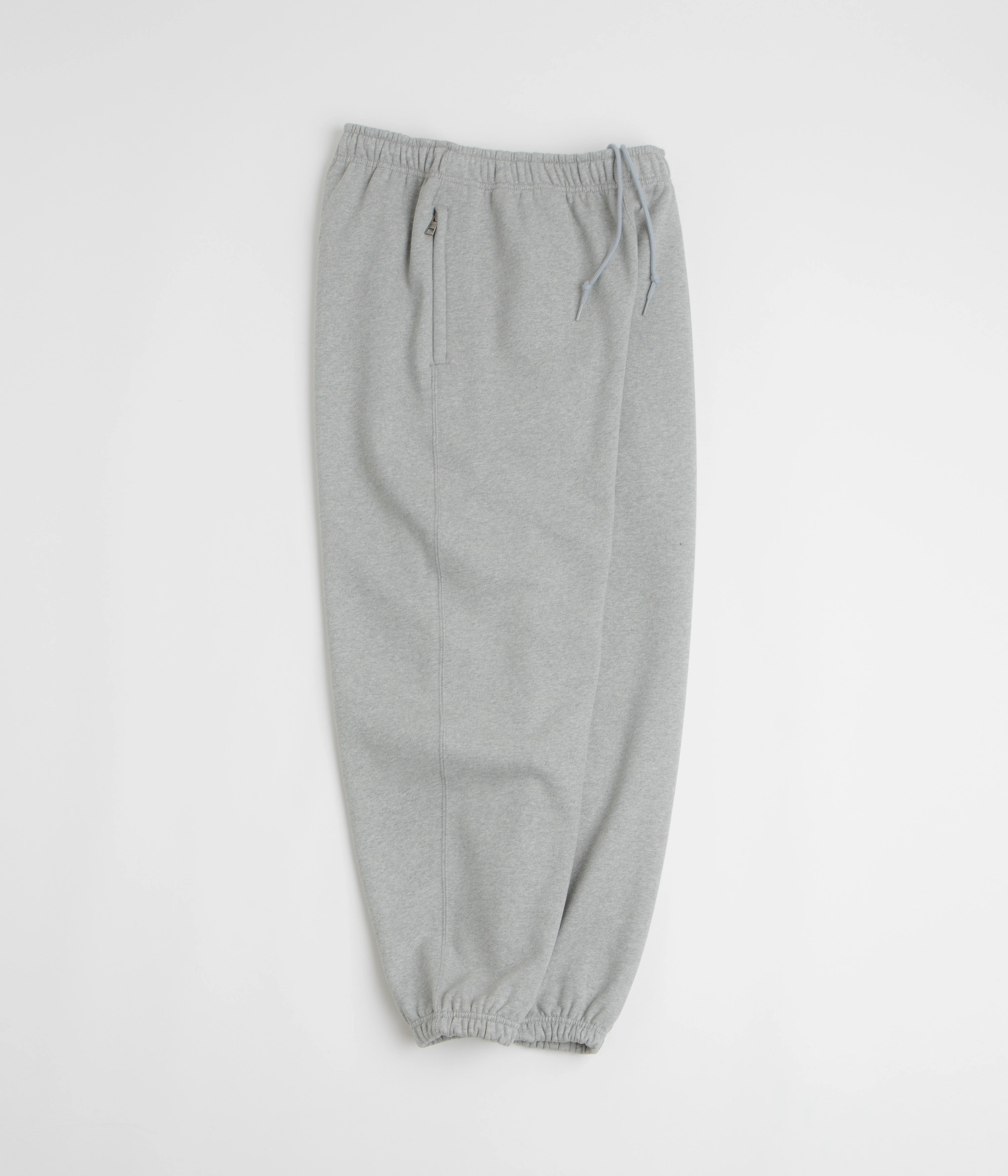 Nike Solo Swoosh Cuffed Sweatpants - Dark Grey Heather / Light Smoke Grey / White Flared bottom