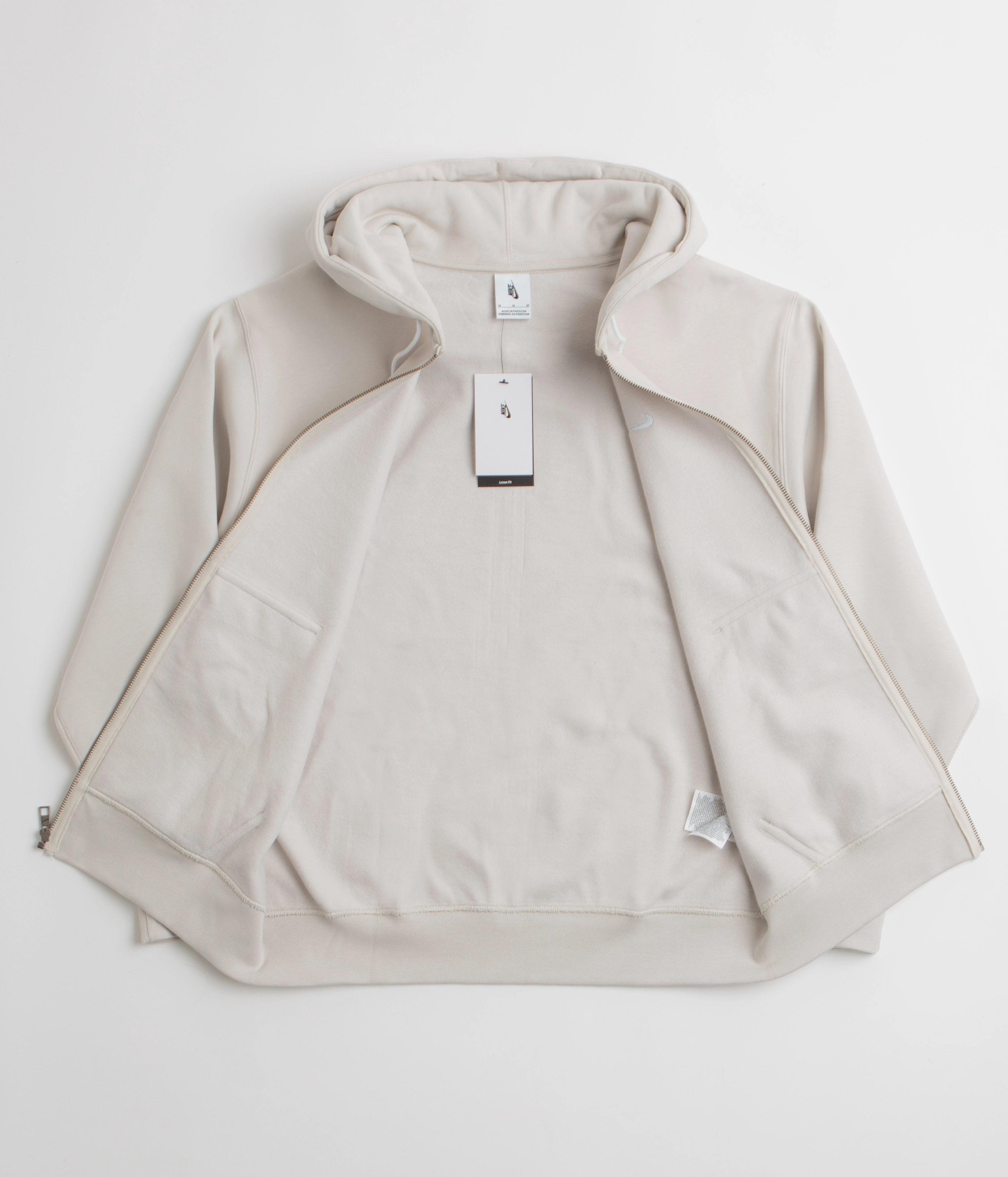 Nike Solo Swoosh Full Zip Hoodie - Light Bone / White Teen Fashion Gift worthy