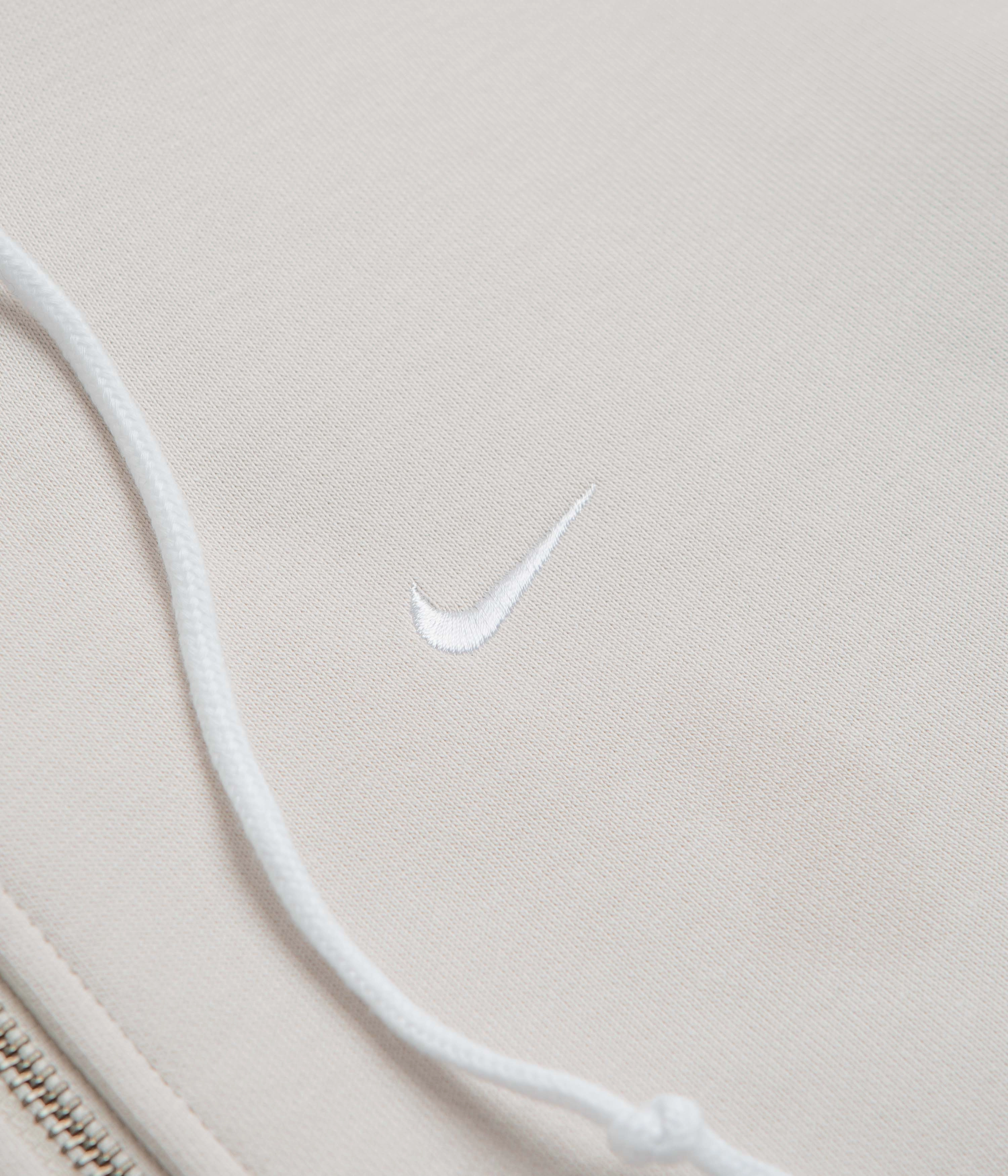 Nike Solo Swoosh Full Zip Hoodie - Light Bone / White Street Cool Soft Streetwear
