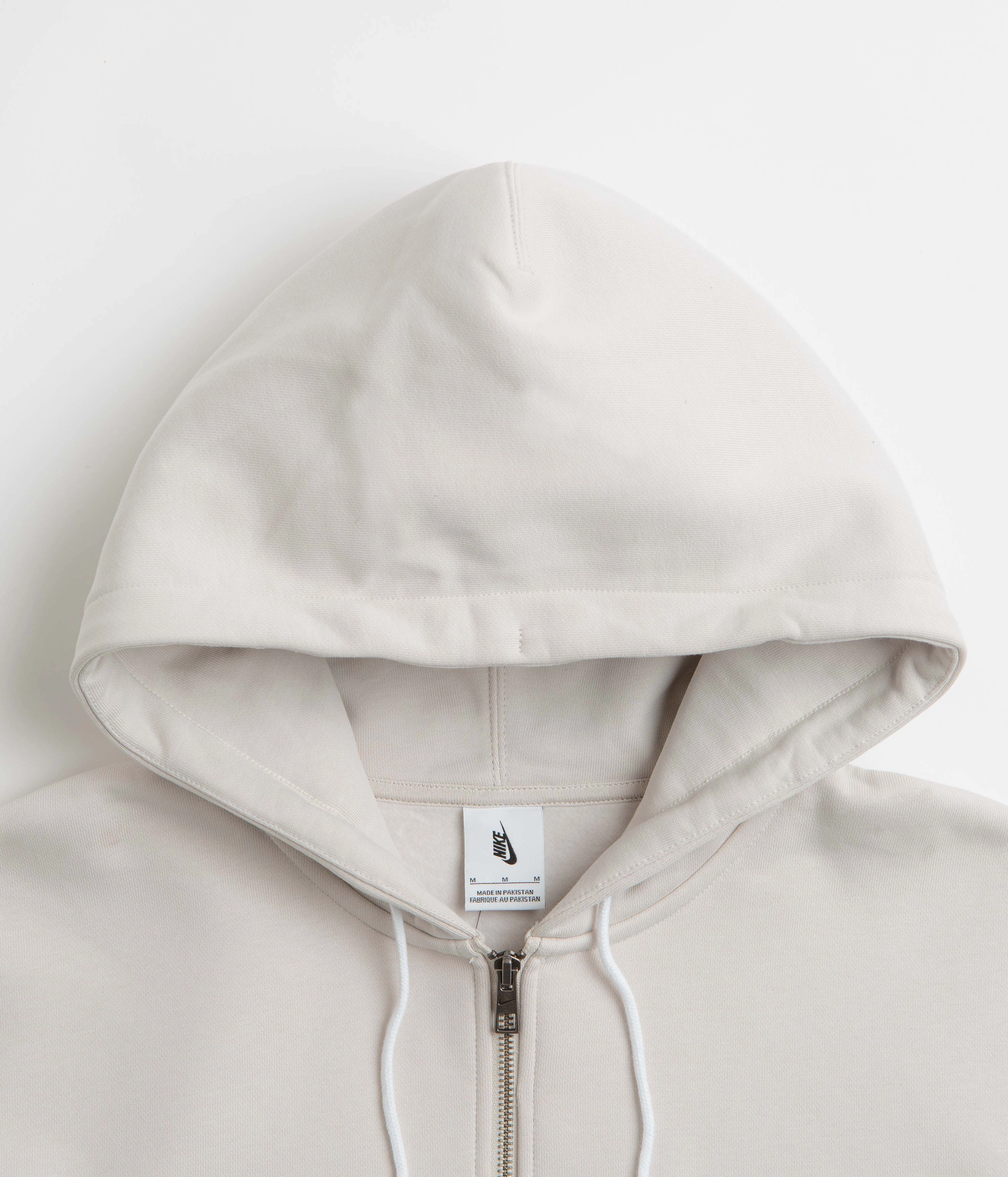 Back Graphic Nike Solo Swoosh Full Zip Hoodie - Light Bone / White