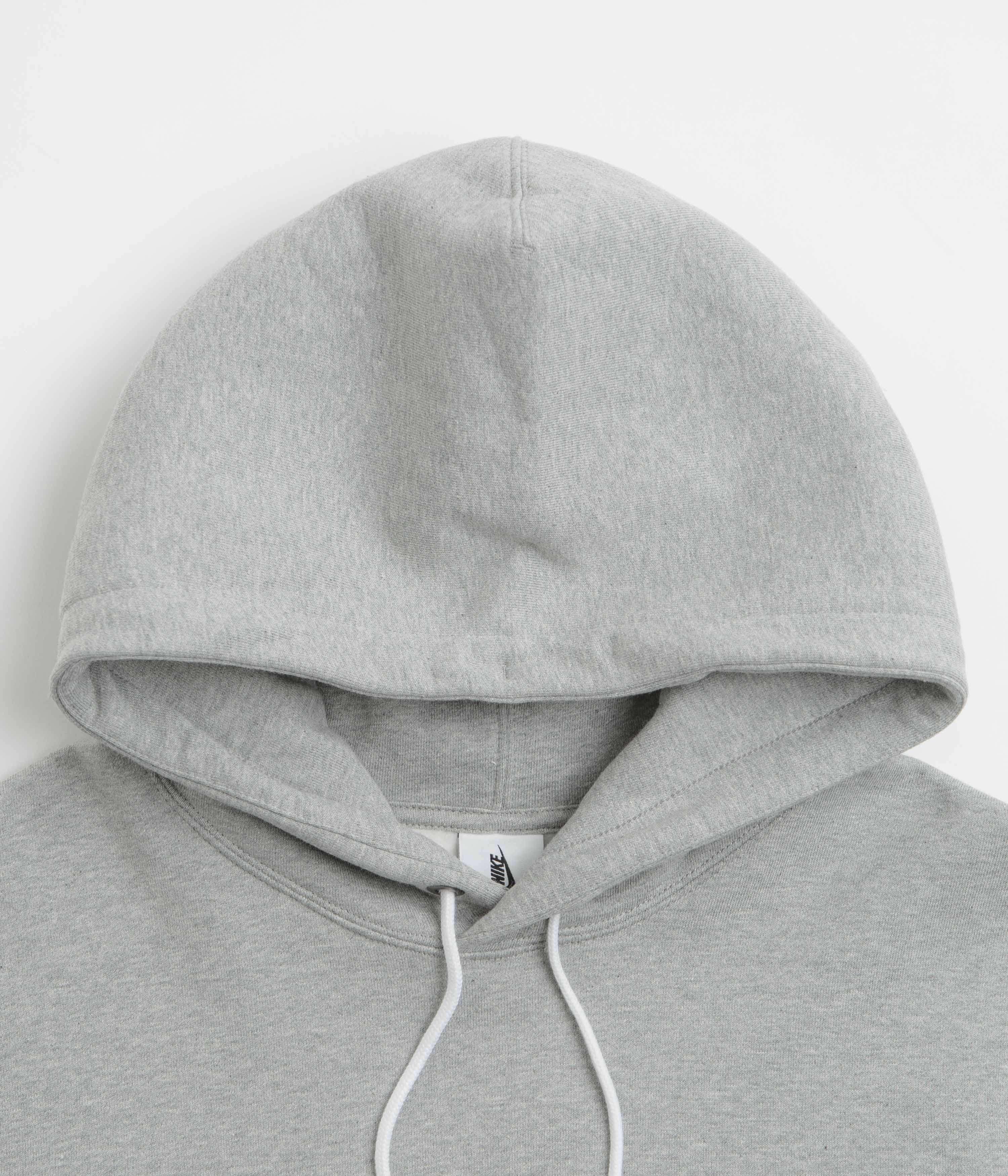 Nike Solo Swoosh Hoodie - Dark Grey Heather / White Okapi like