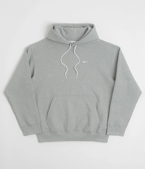Nike Solo Swoosh Hoodie - Dark Grey Heather / White Jackal like