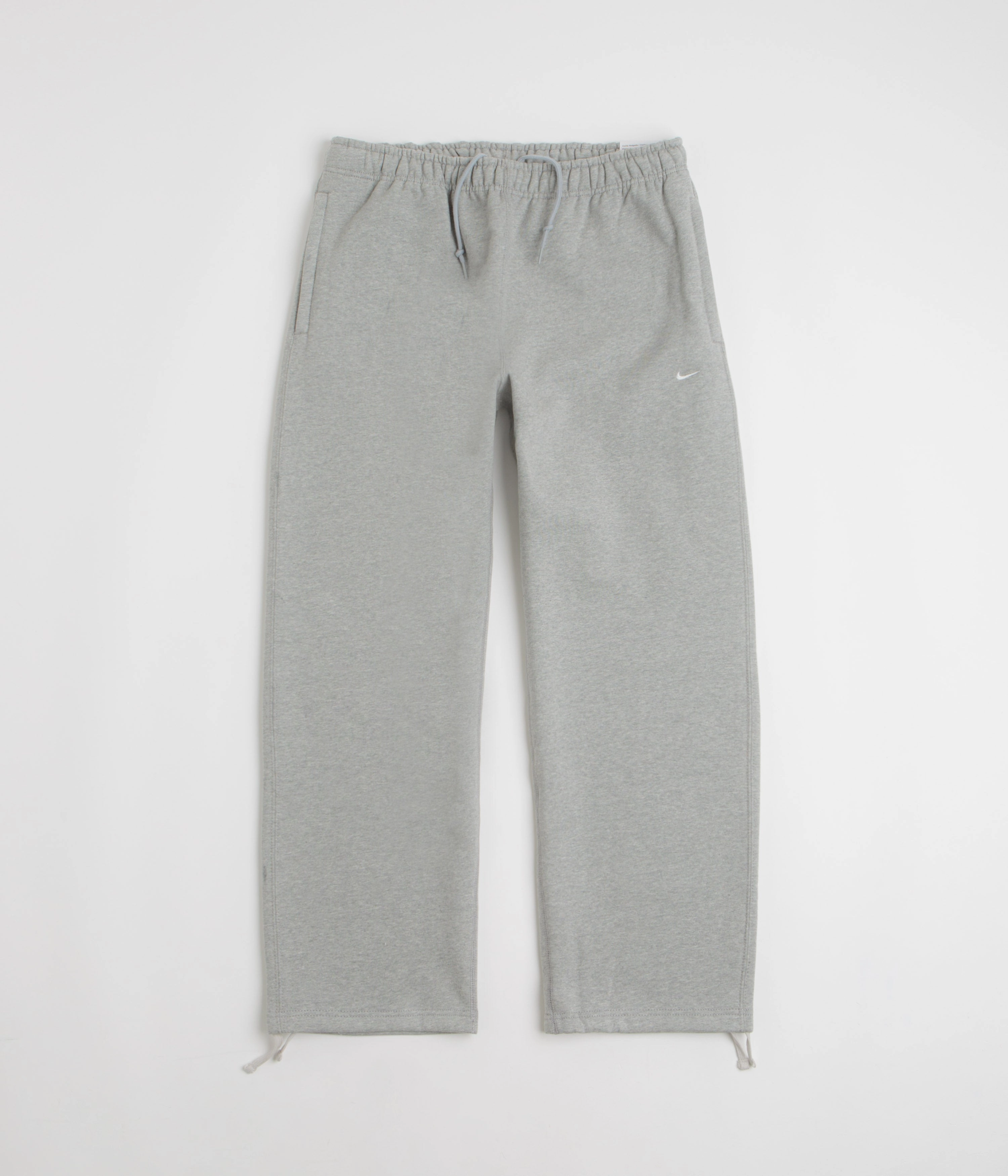 Nike Solo Swoosh Open Hem Sweatpants - Dark Grey Heather / Light Smoke Grey / White Comfort Stretch